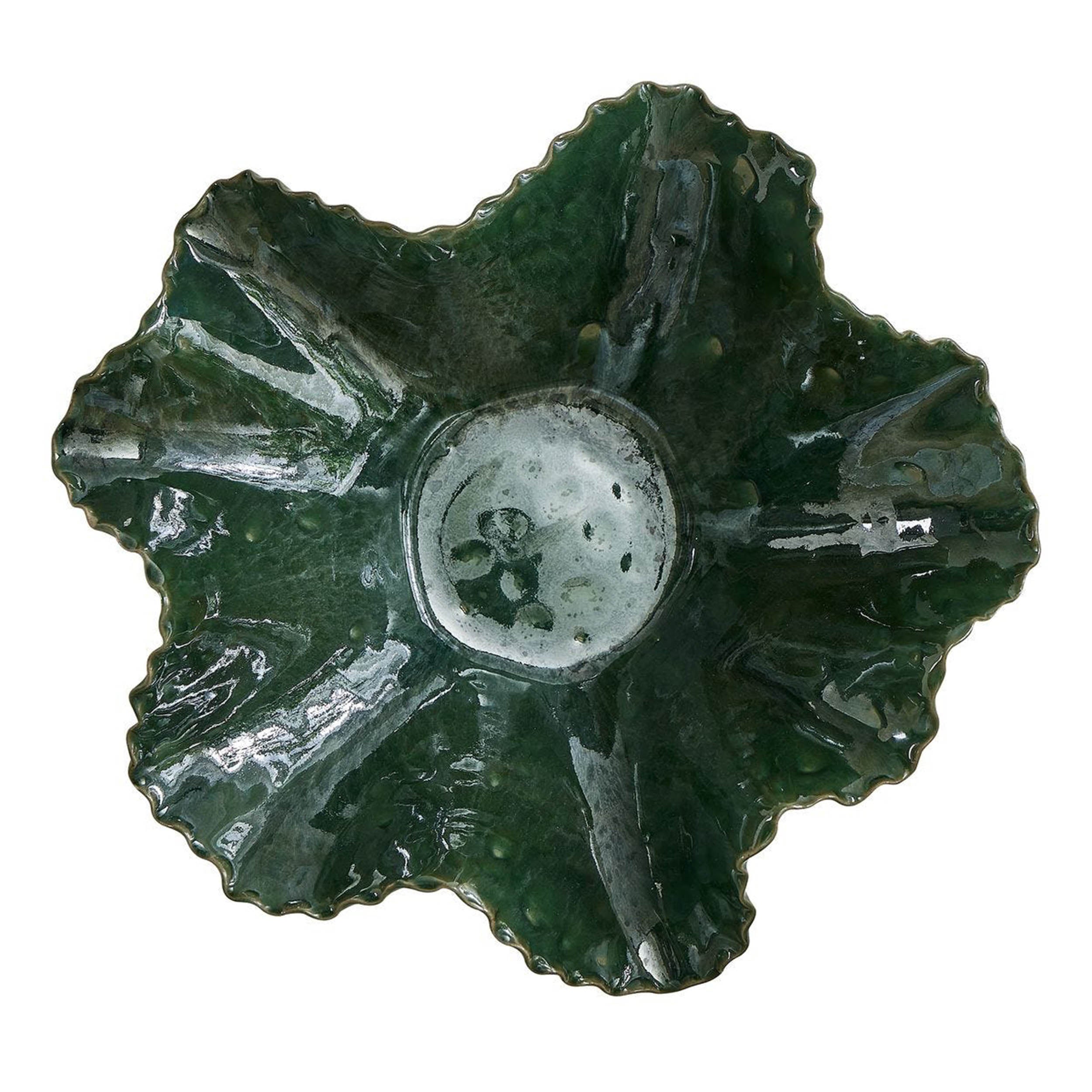 Verdant Bloom Indoor-Outdoor Bowl, Green