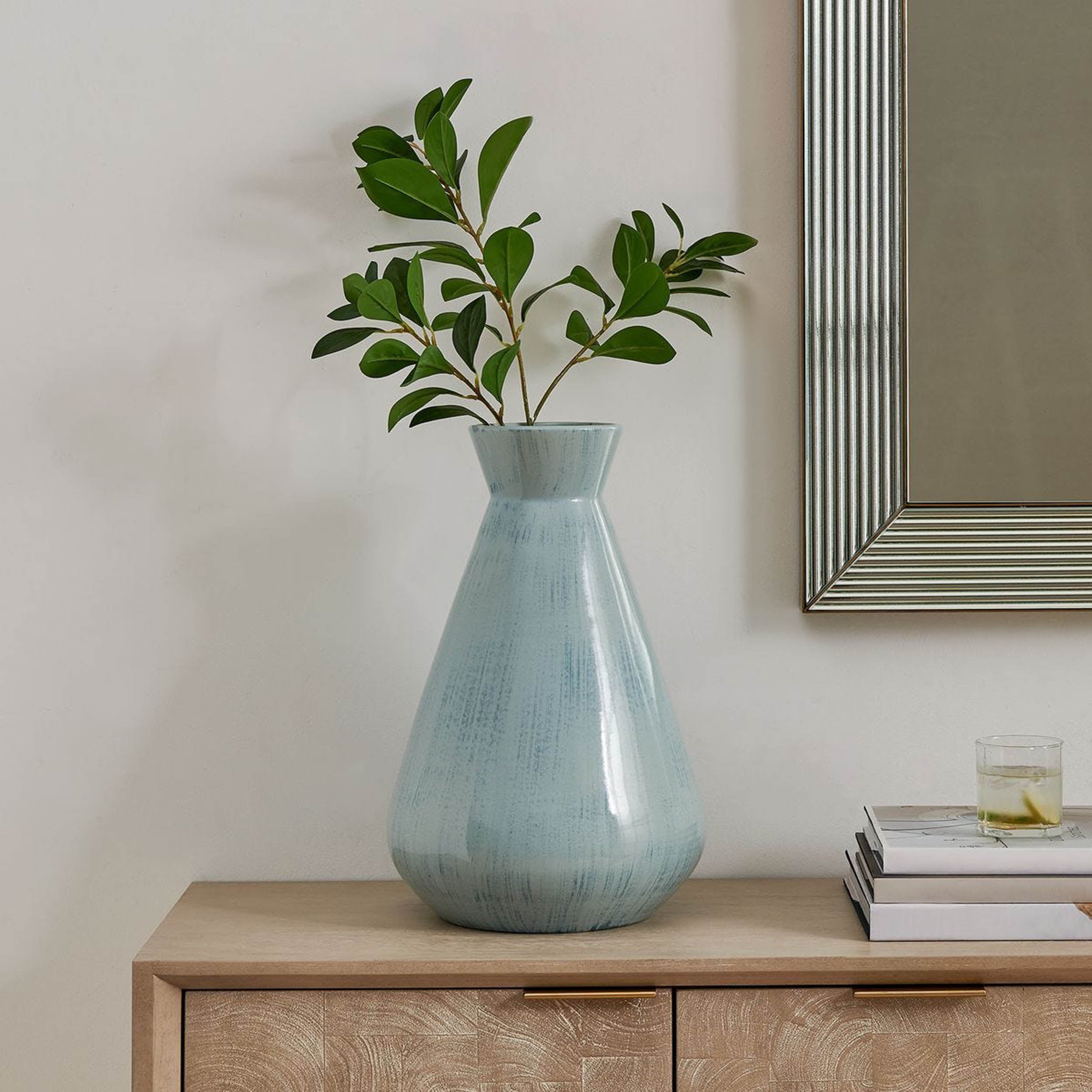 Flare Spire Indoor-Outdoor Vase, Blue