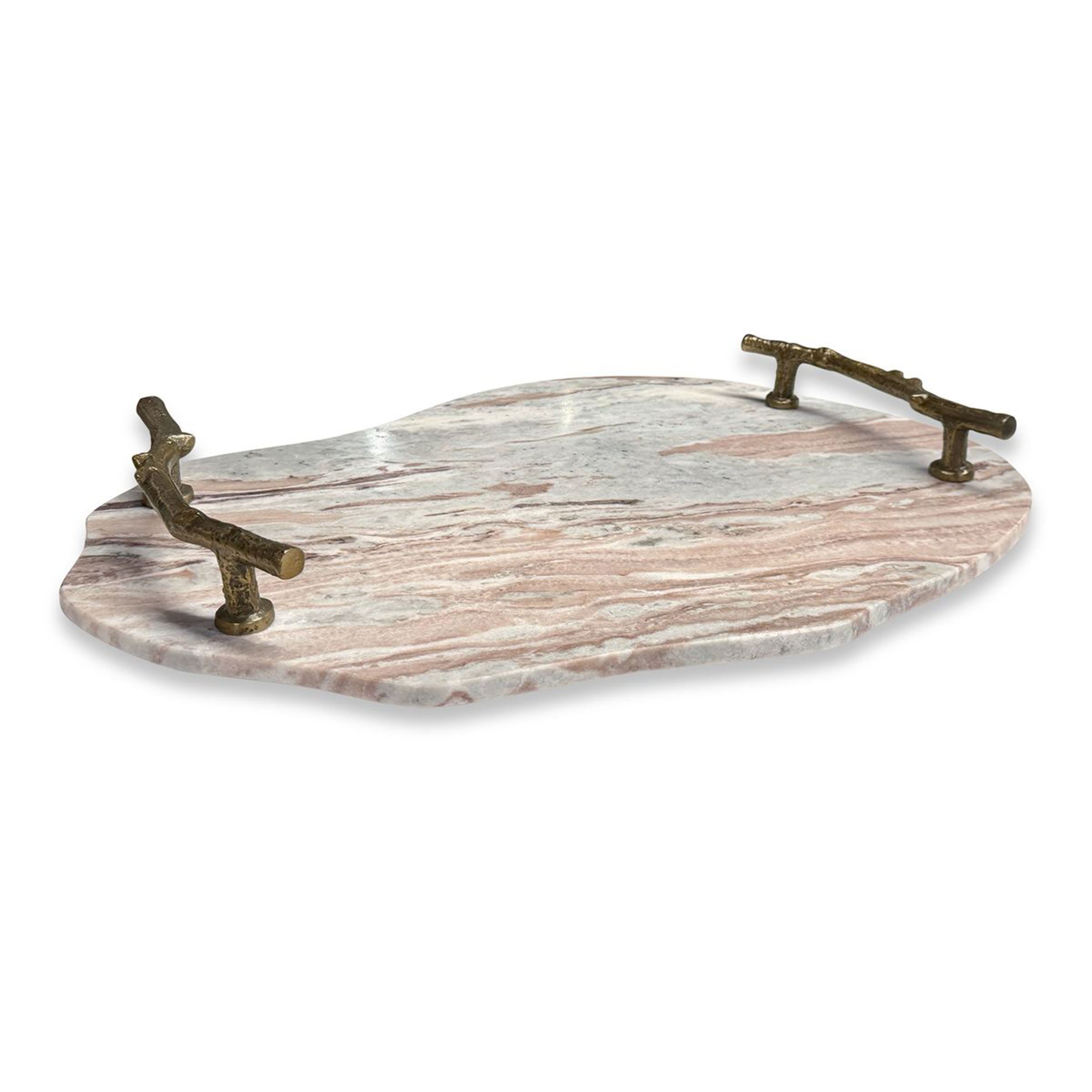 Stone and Twig Indoor-Outdoor Tray, White
