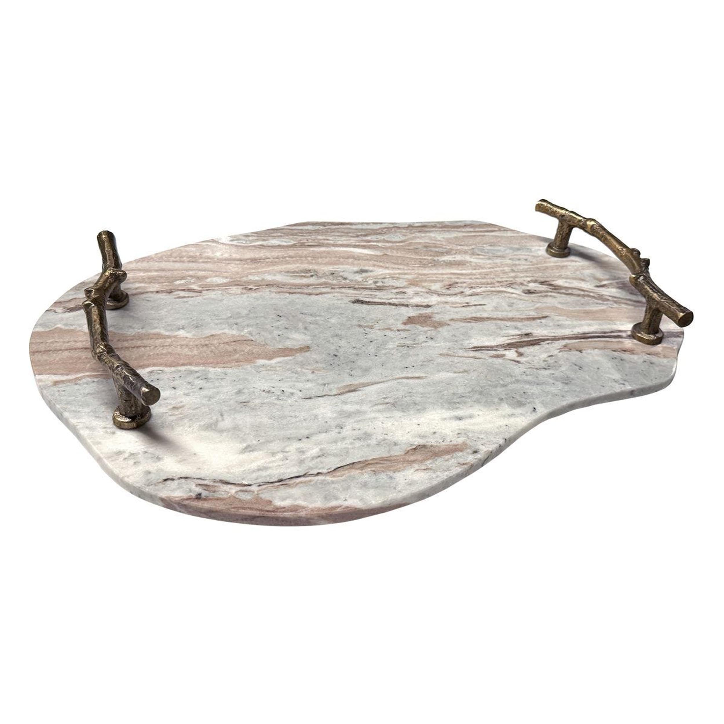Stone and Twig Indoor-Outdoor Tray, White
