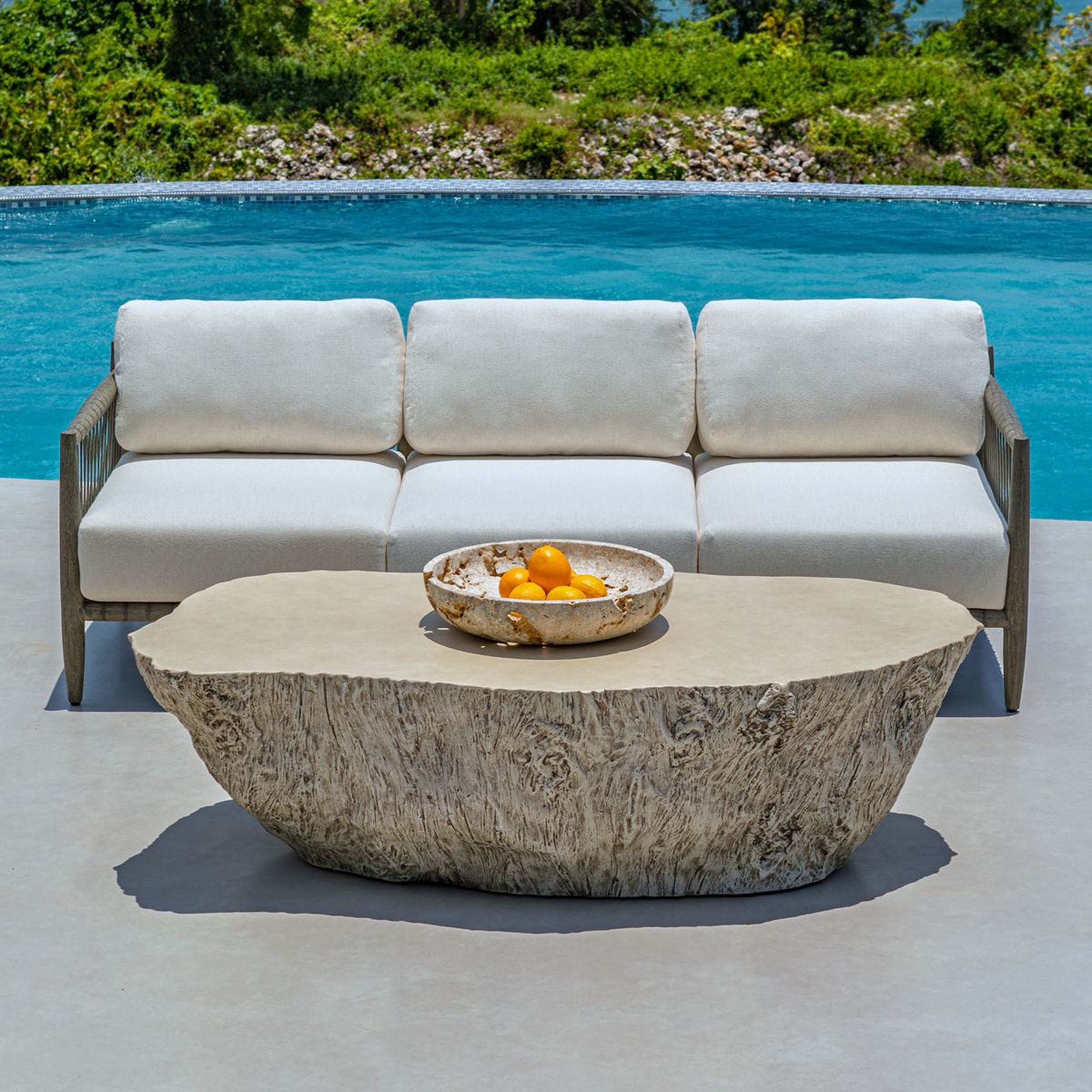 Quarried Stone Indoor-Outdoor Bowl, Beige