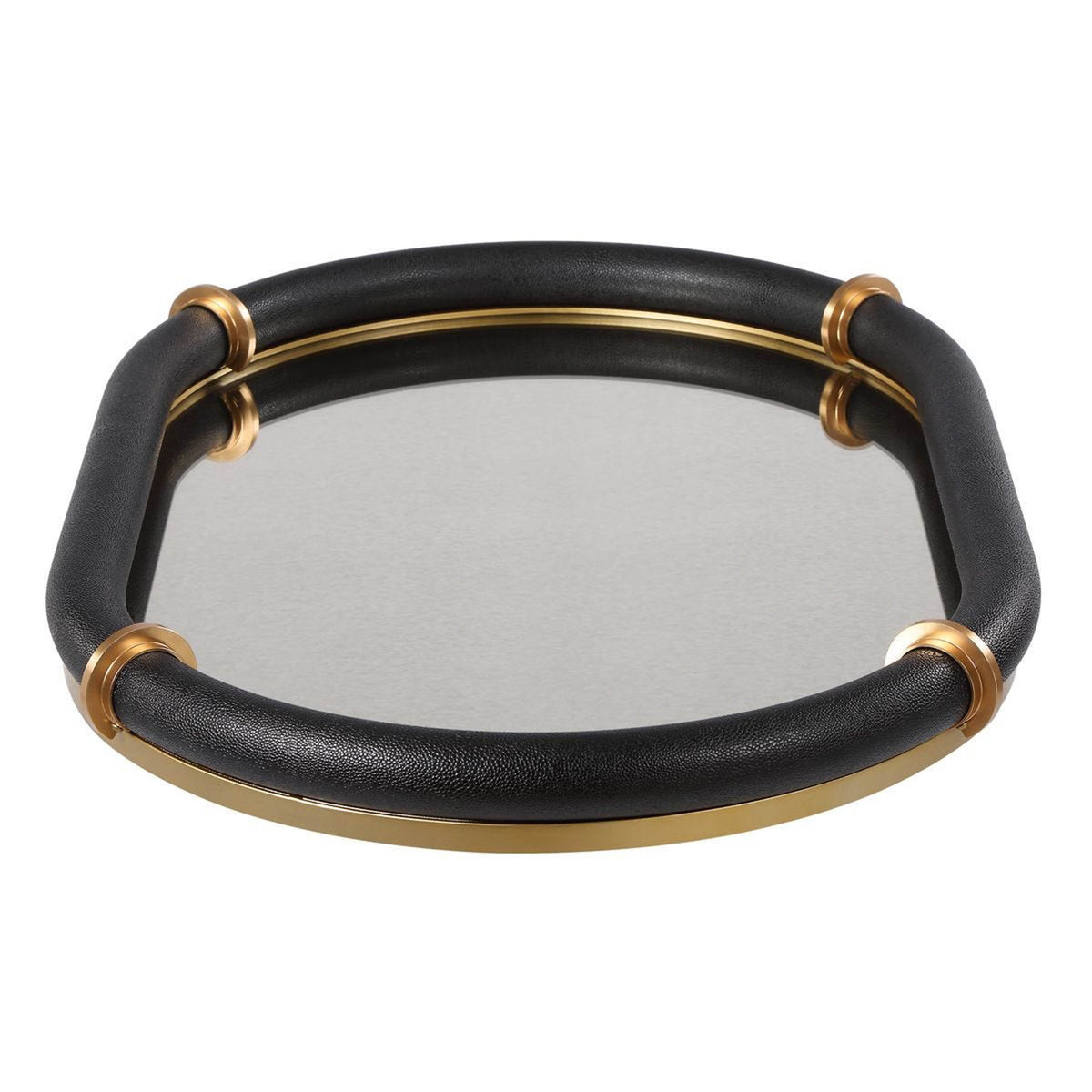Cyprus Oval Tray, Black Statement Home Furniture Piece – styled in a room setting
