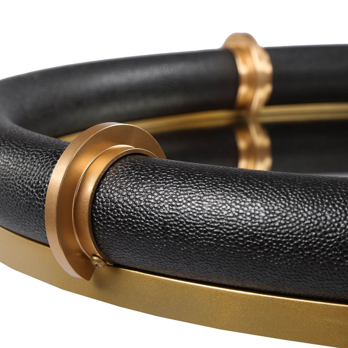 Cyprus Oval Tray, Black Statement Home Furniture Piece – close-up view