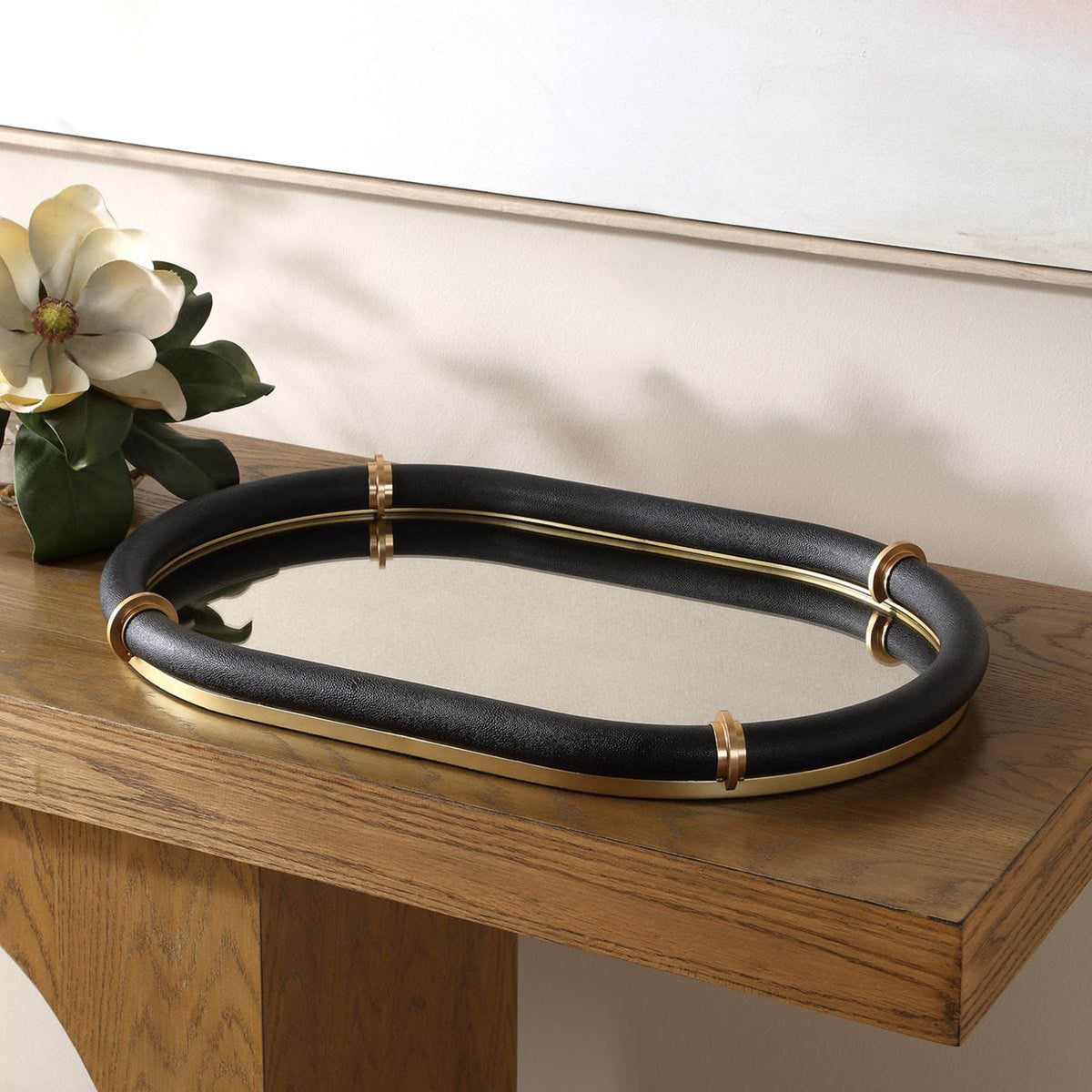 Cyprus Oval Tray, Black Statement Home Furniture Piece