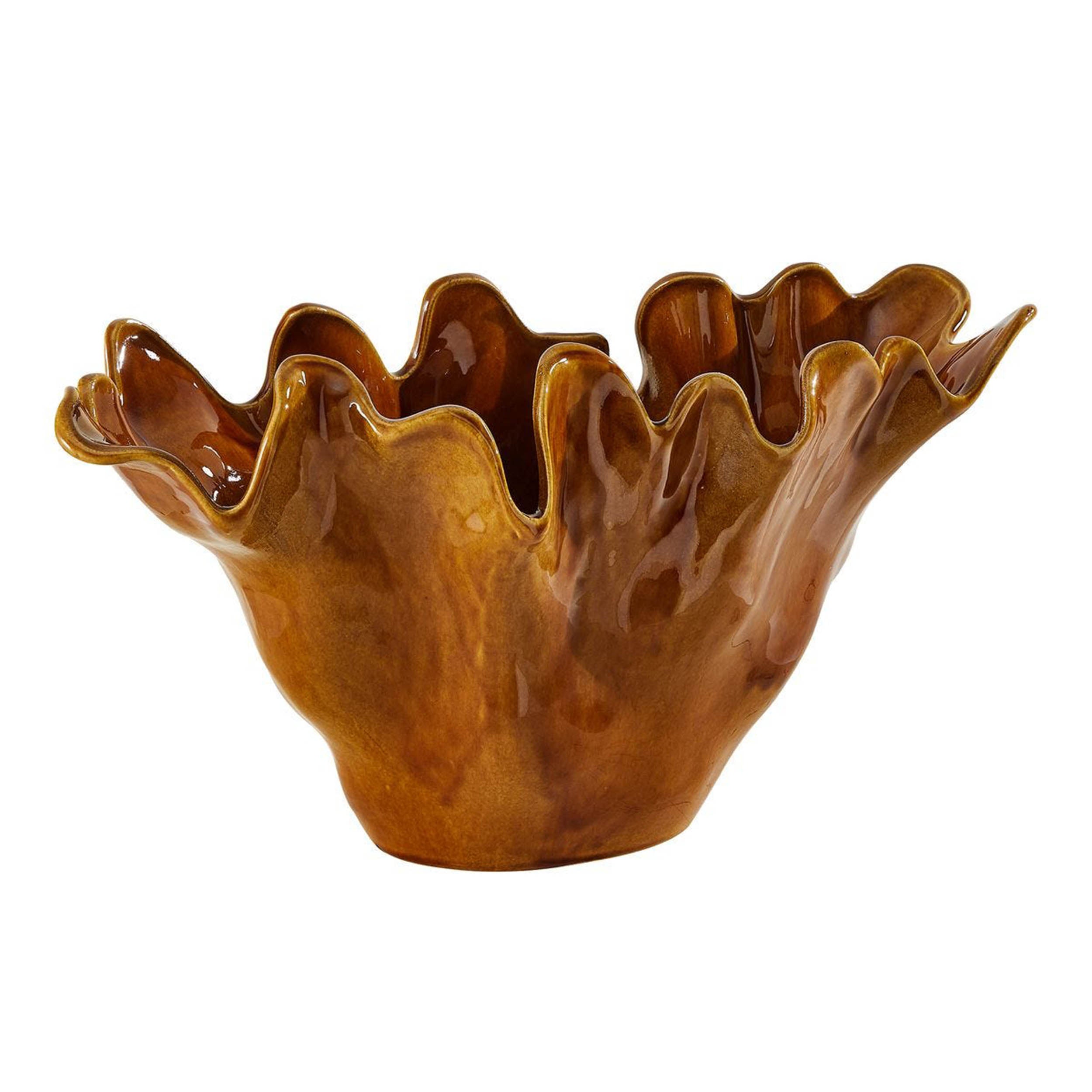Amber Tide Indoor-Outdoor Bowl, Brown