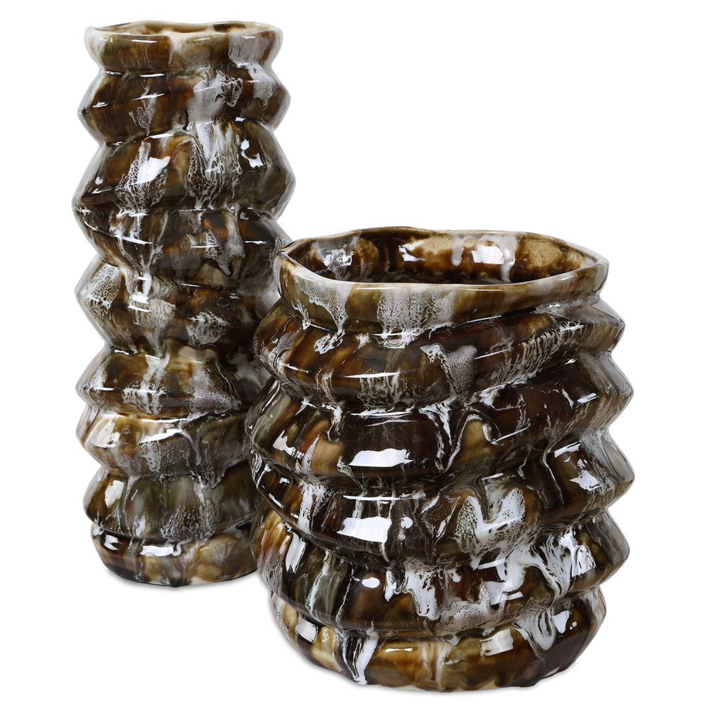 Cuoco Vases, Brown, Set of 2