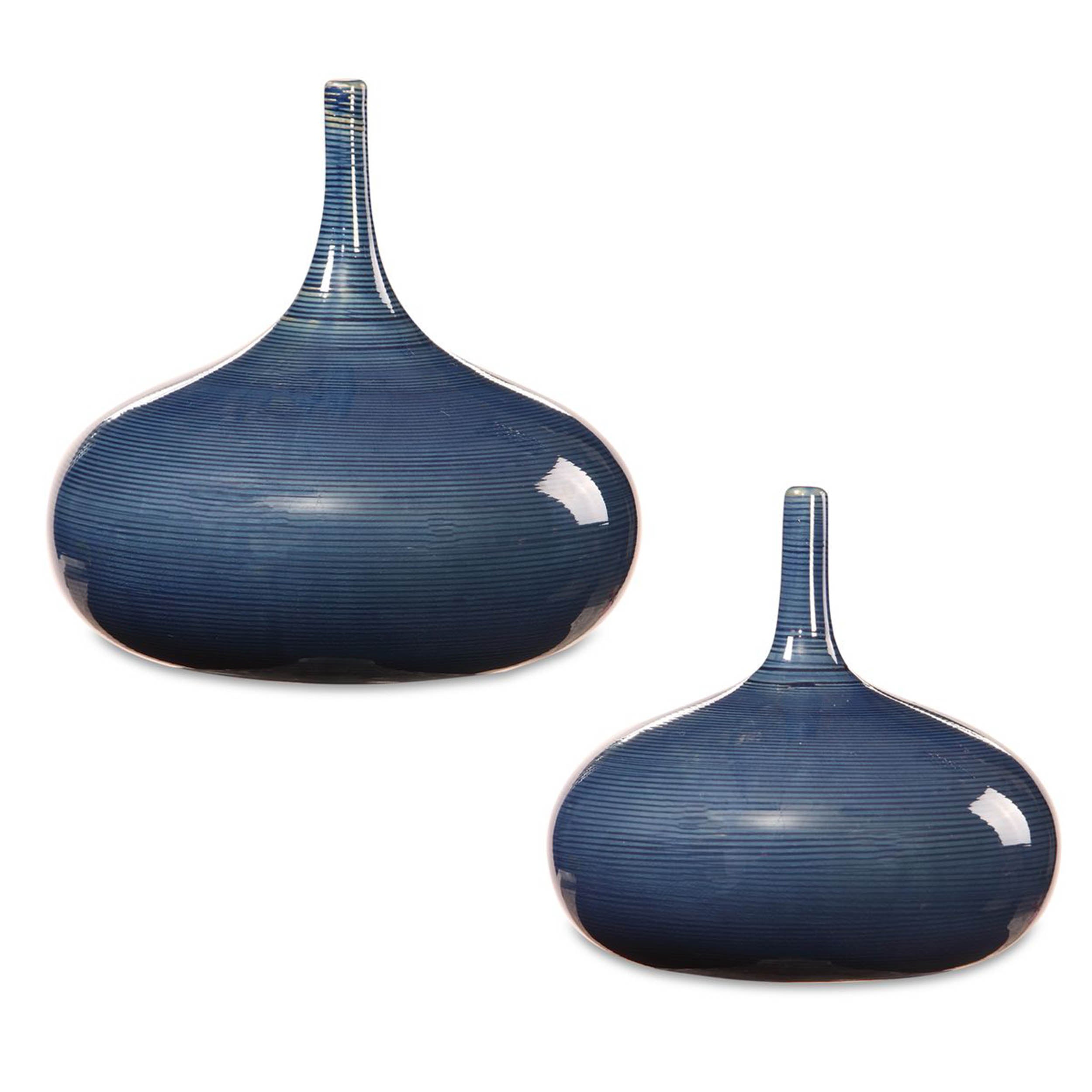 Zayan Vases, Blue, Set of 2