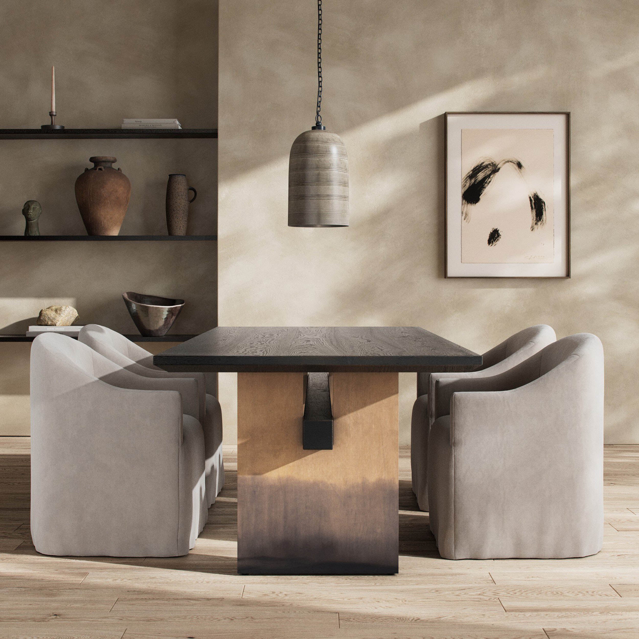Brennan Dining Table, Worn Black