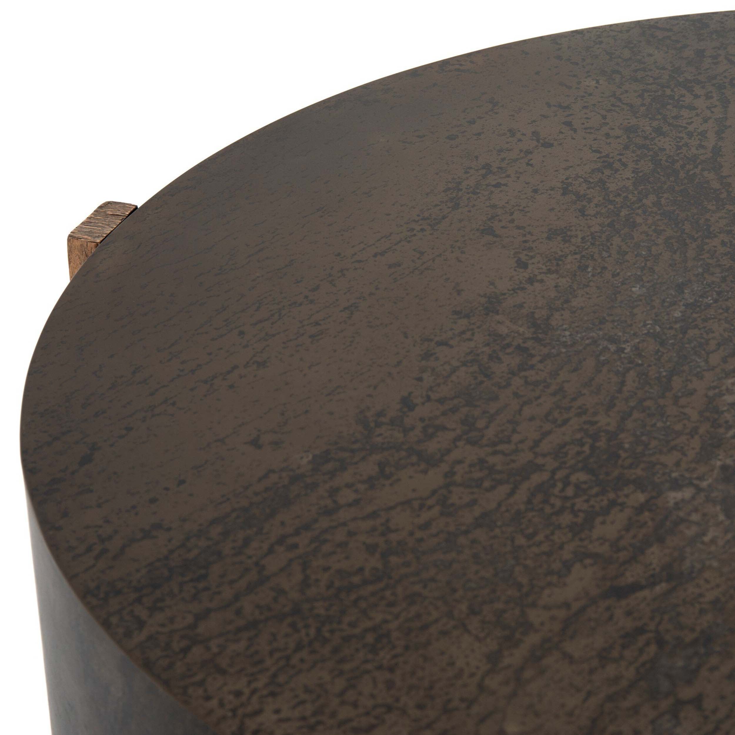 Bingham Coffee Table, Rustic Oak Veneer, Distressed Iron