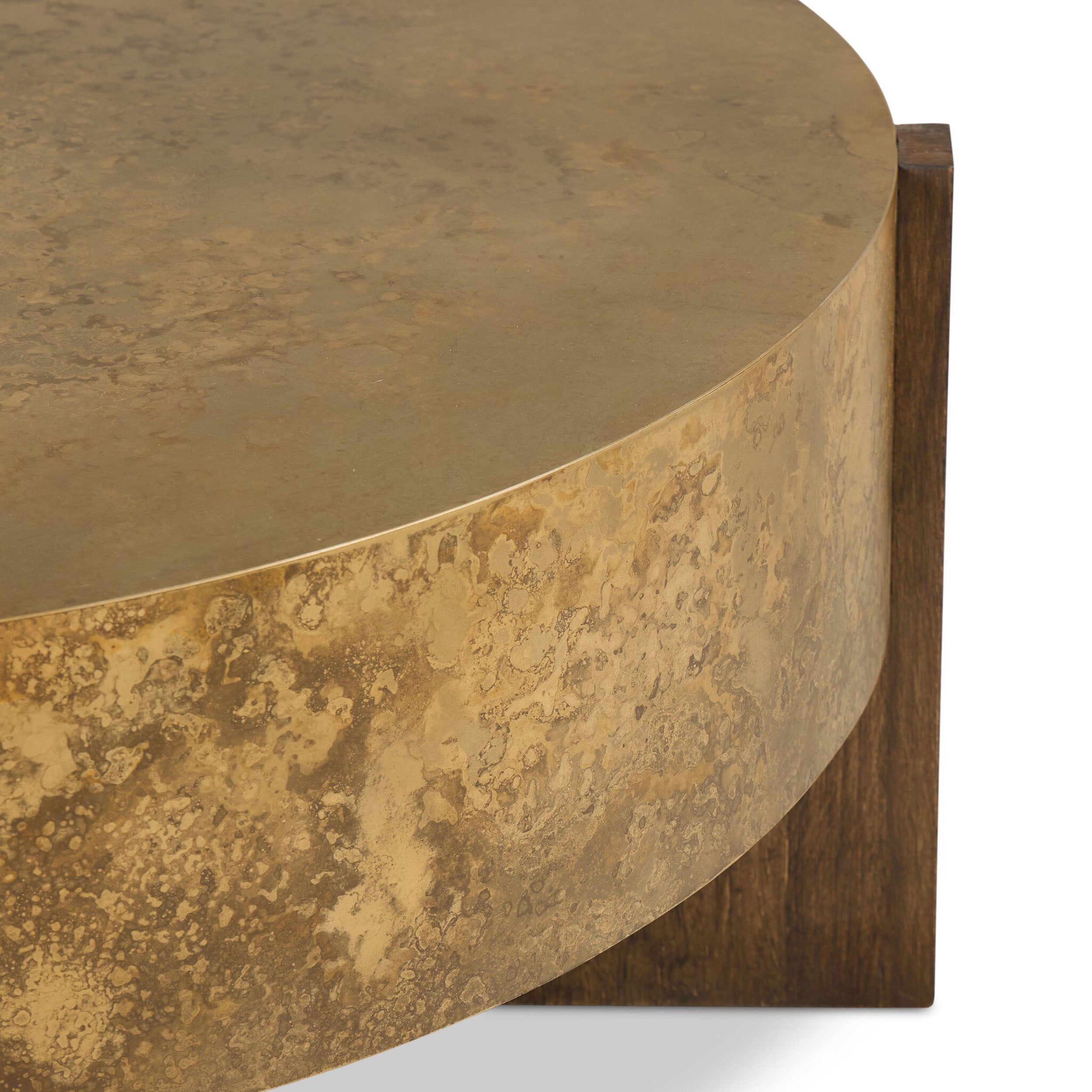 Bingham Coffee Table, Antiqued Brass Aluminum