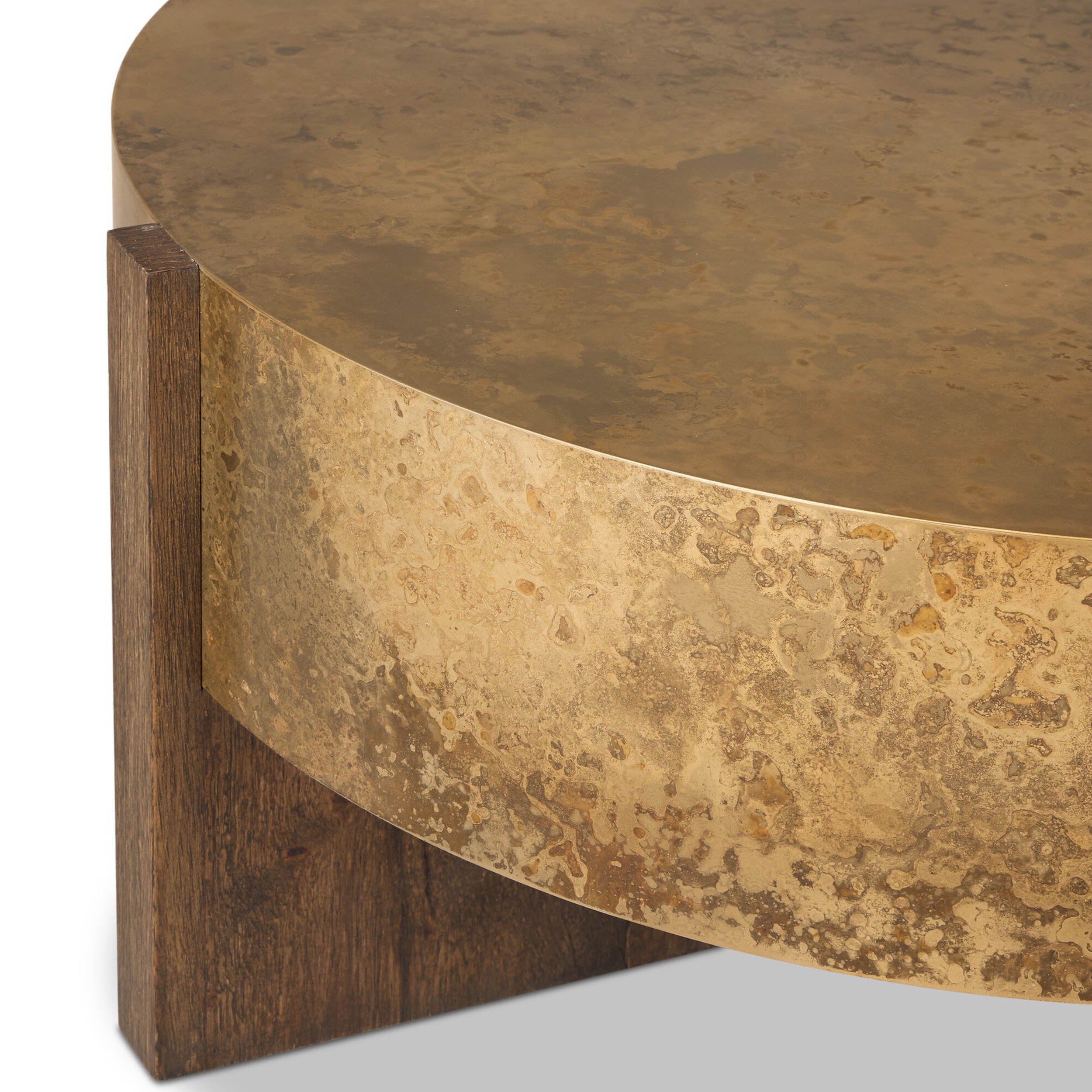 Bingham Coffee Table, Antiqued Brass Aluminum