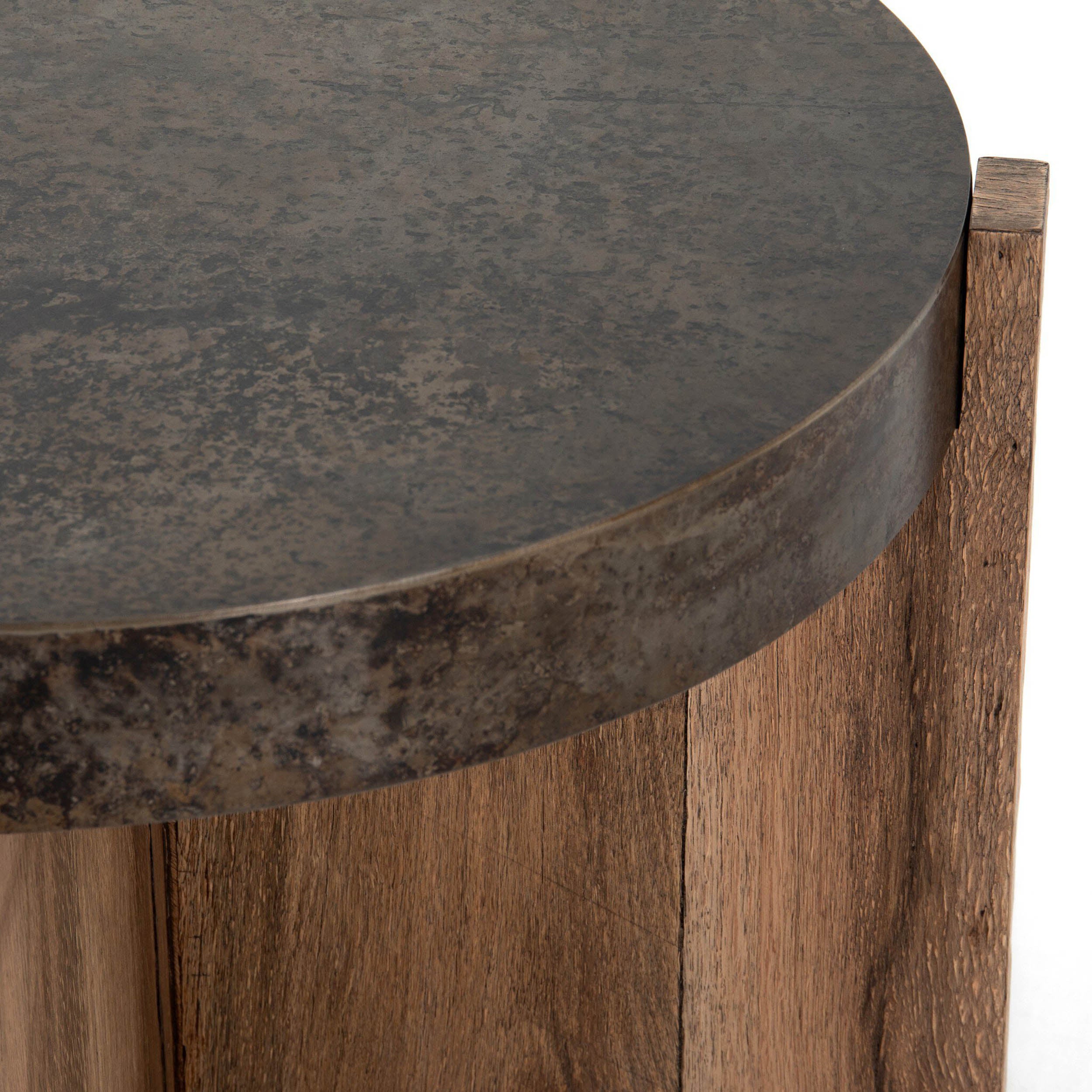 Bingham End Table, Rustic Oak Veneer
