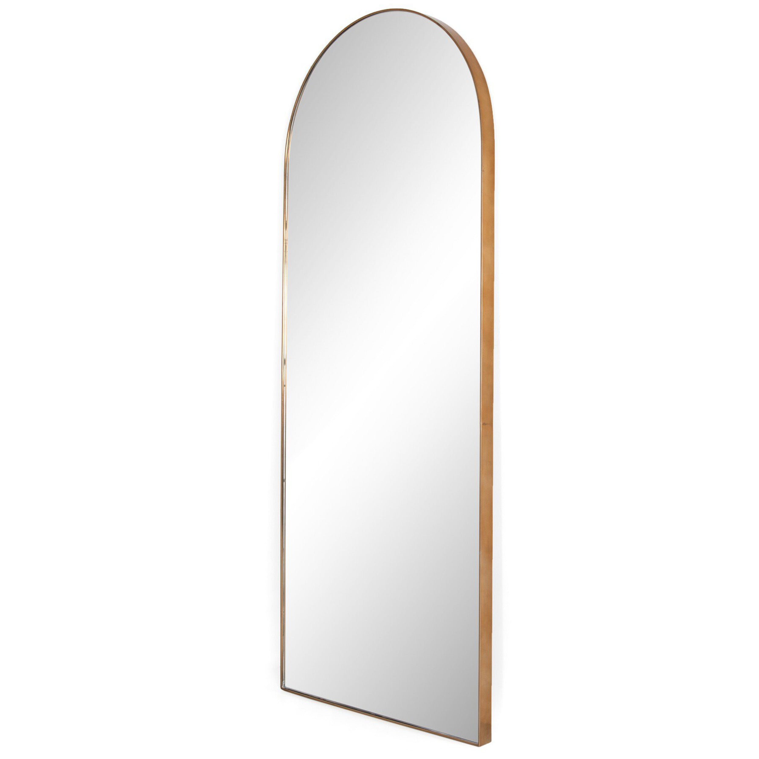 Georgina Floor Mirror, Polished Brass