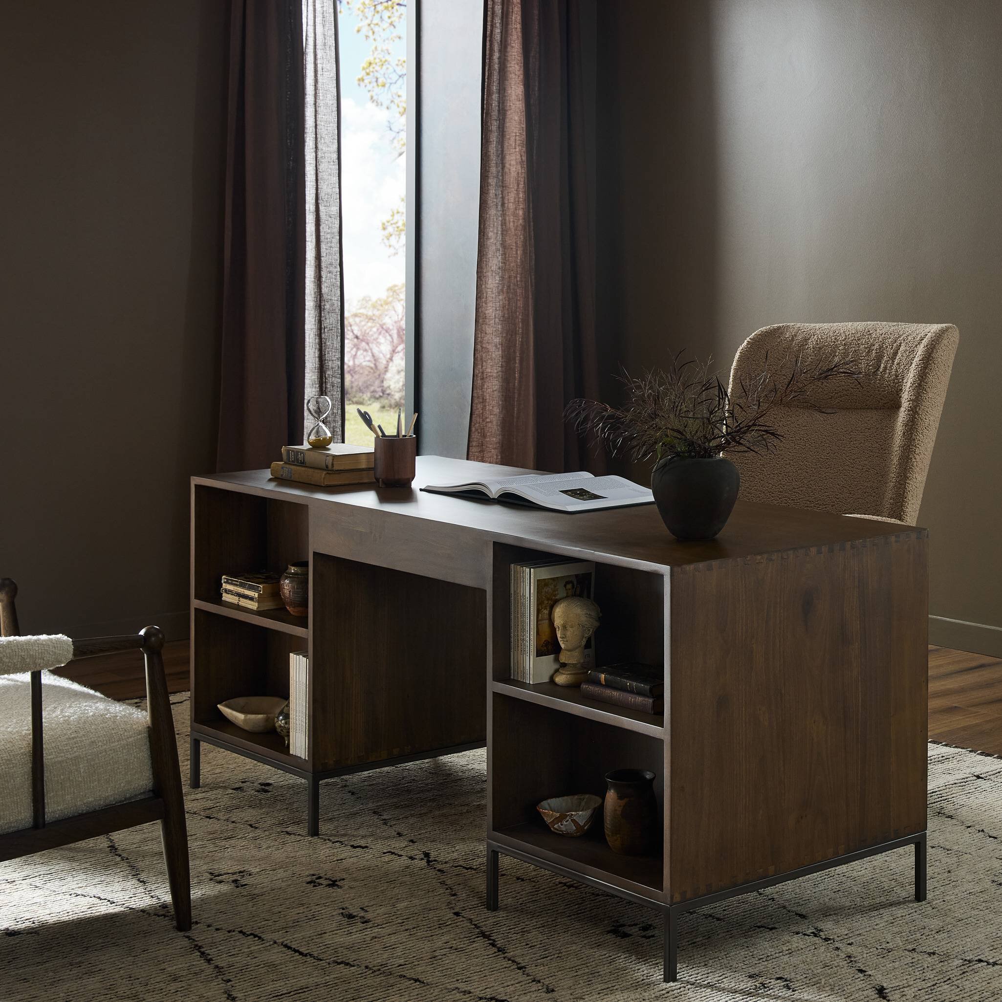 Trey Executive Desk, Auburn Poplar