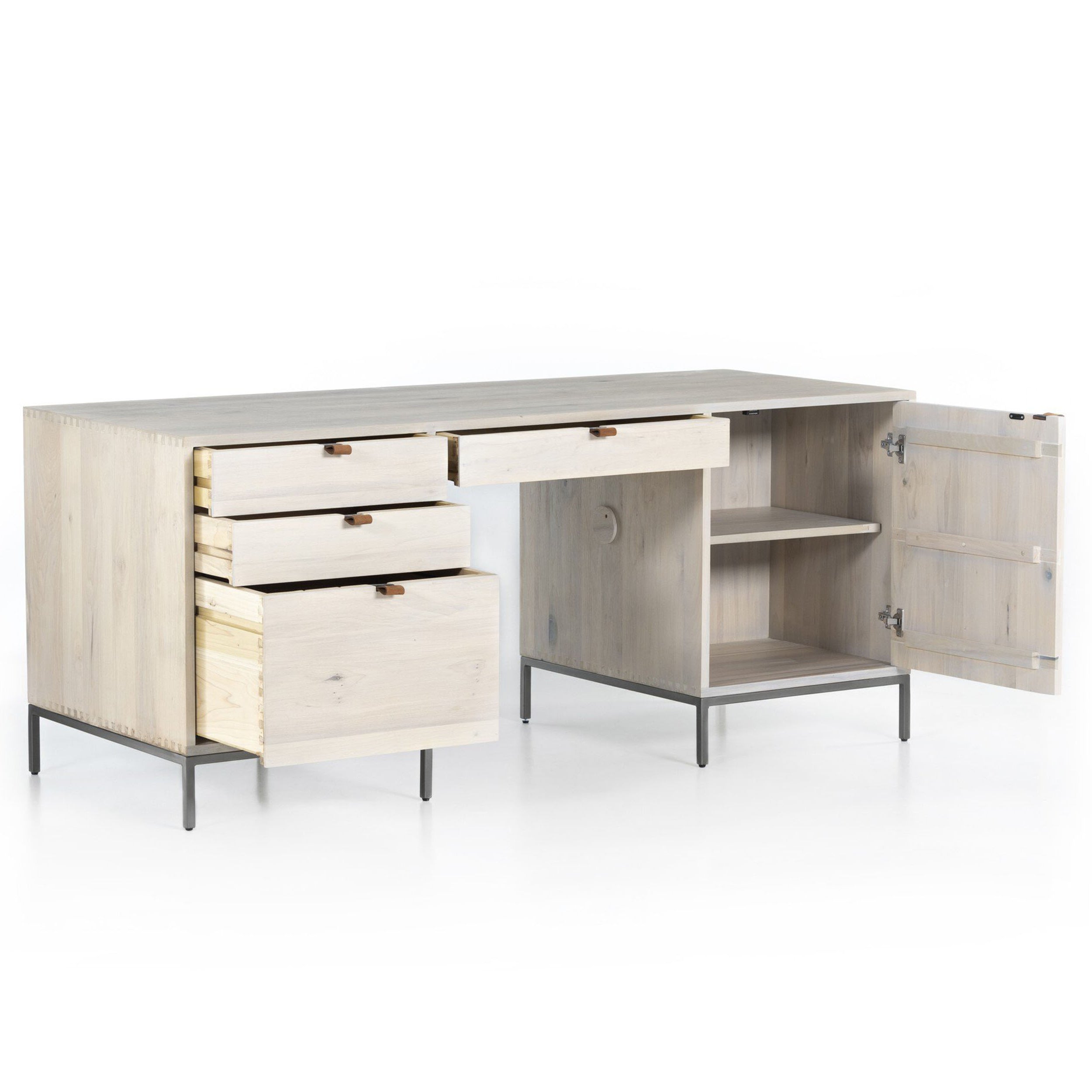 Trey Executive Desk, Dove Poplar