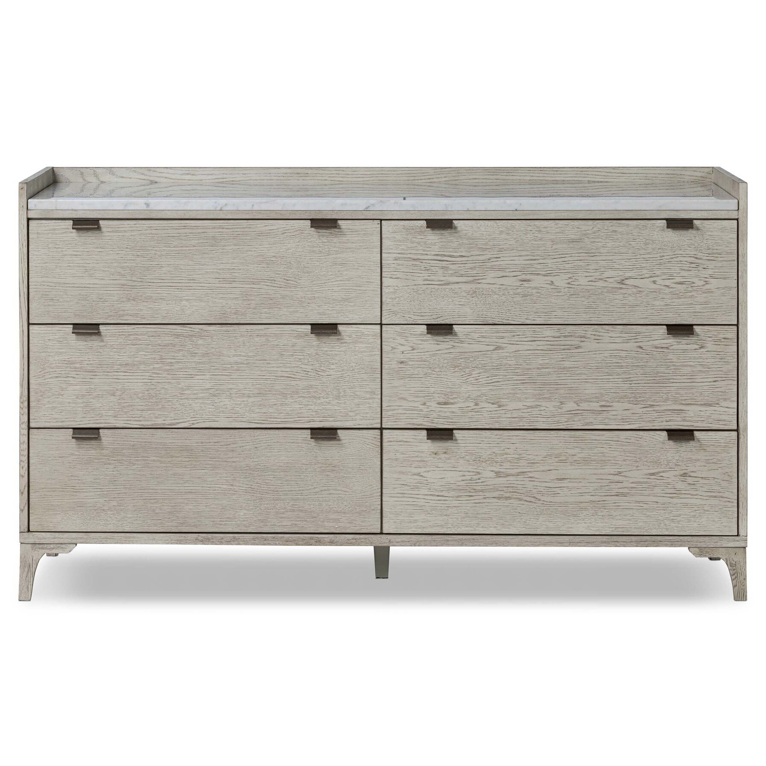 Viggo 6 Drawer Dresser, Vintage White Oak