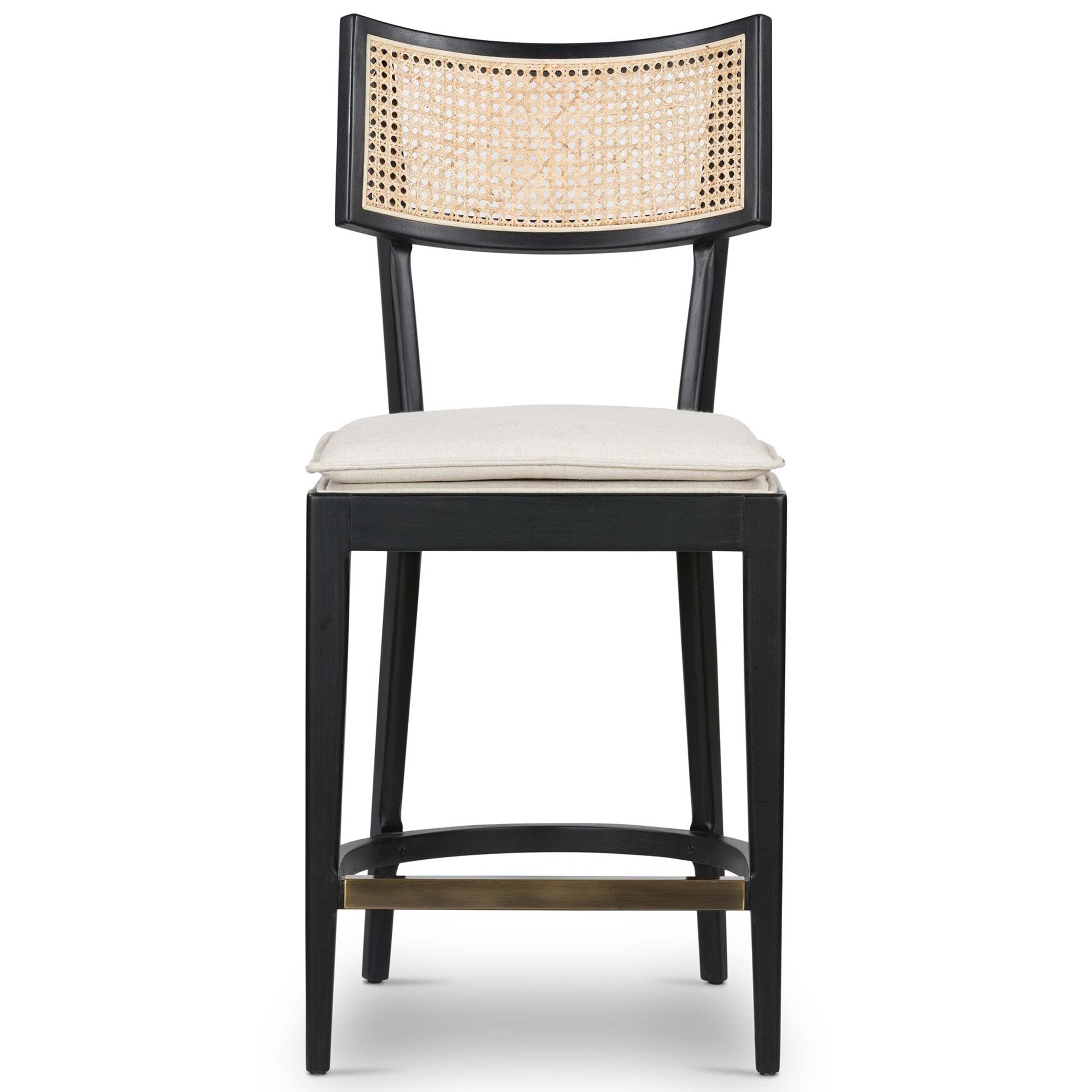 Britt Counter Stool, Savile Flax, Brushed Ebony