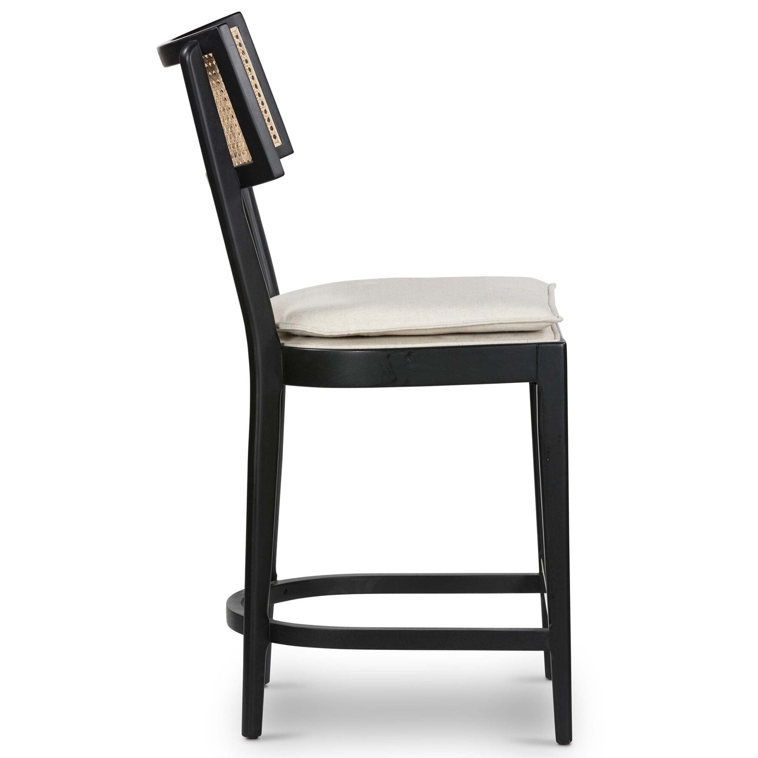 Britt Counter Stool, Savile Flax, Brushed Ebony