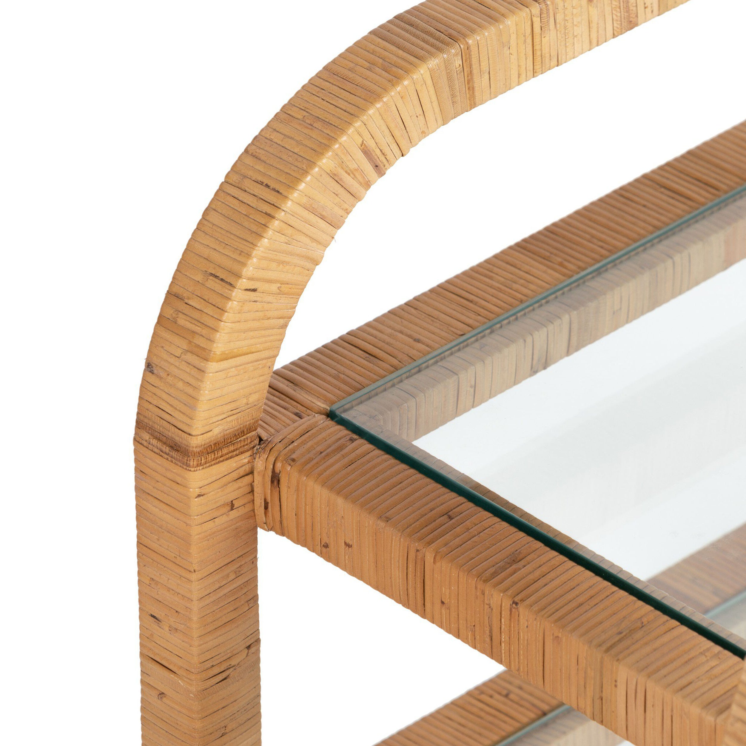 Dory Bar Cart, Wrapped Honey Rattan
