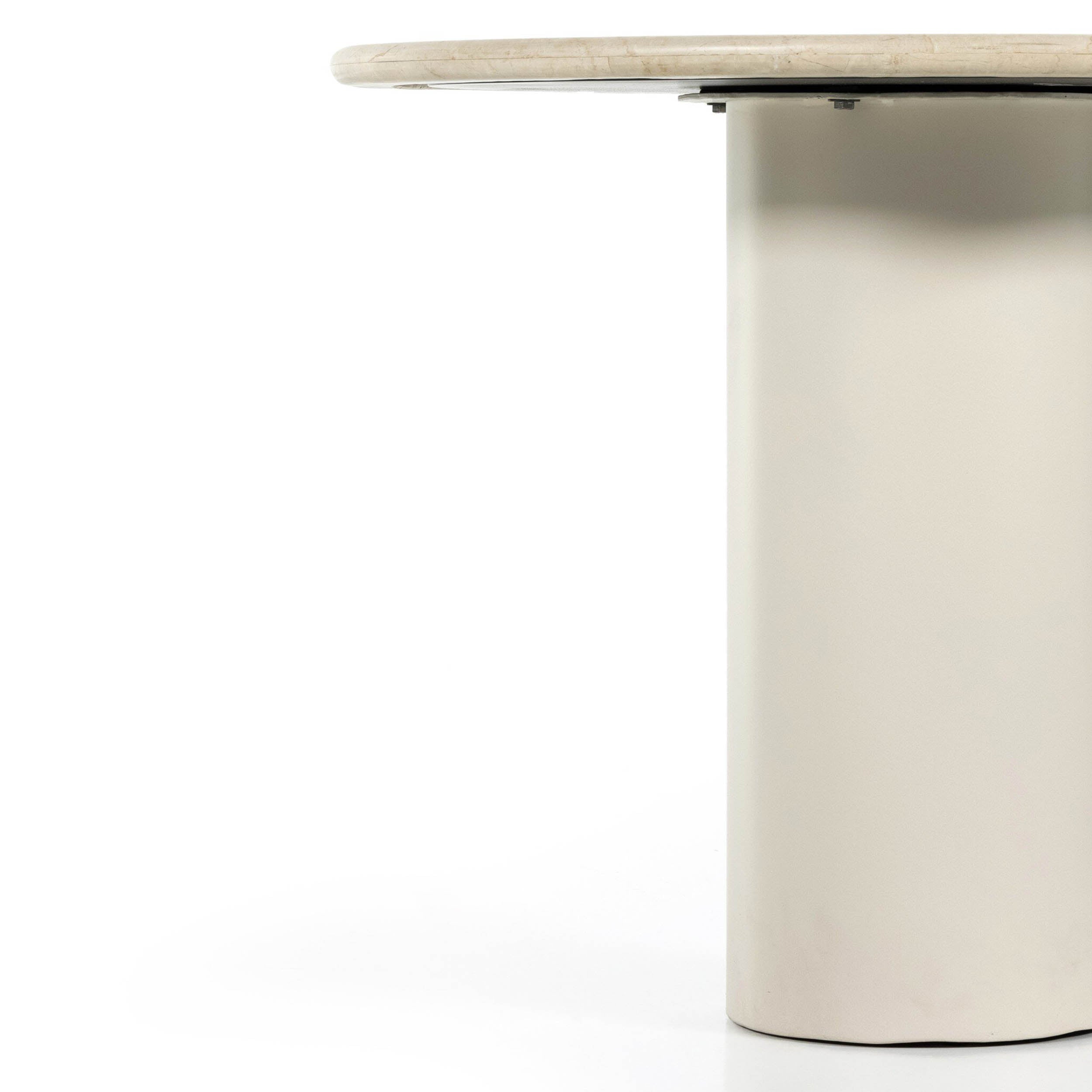 Belle Round Dining Table, Cream Marble