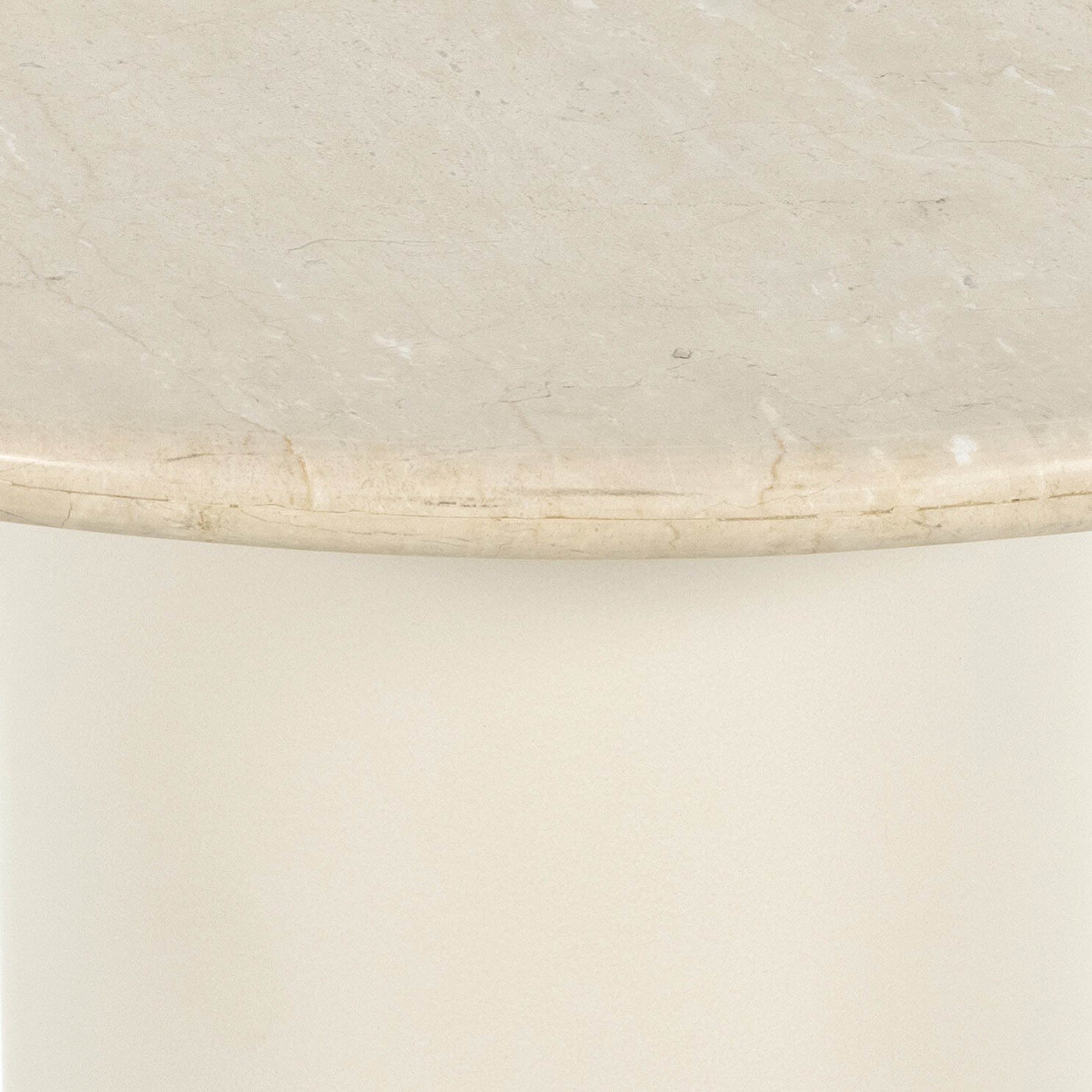 Belle Round Dining Table, Cream Marble