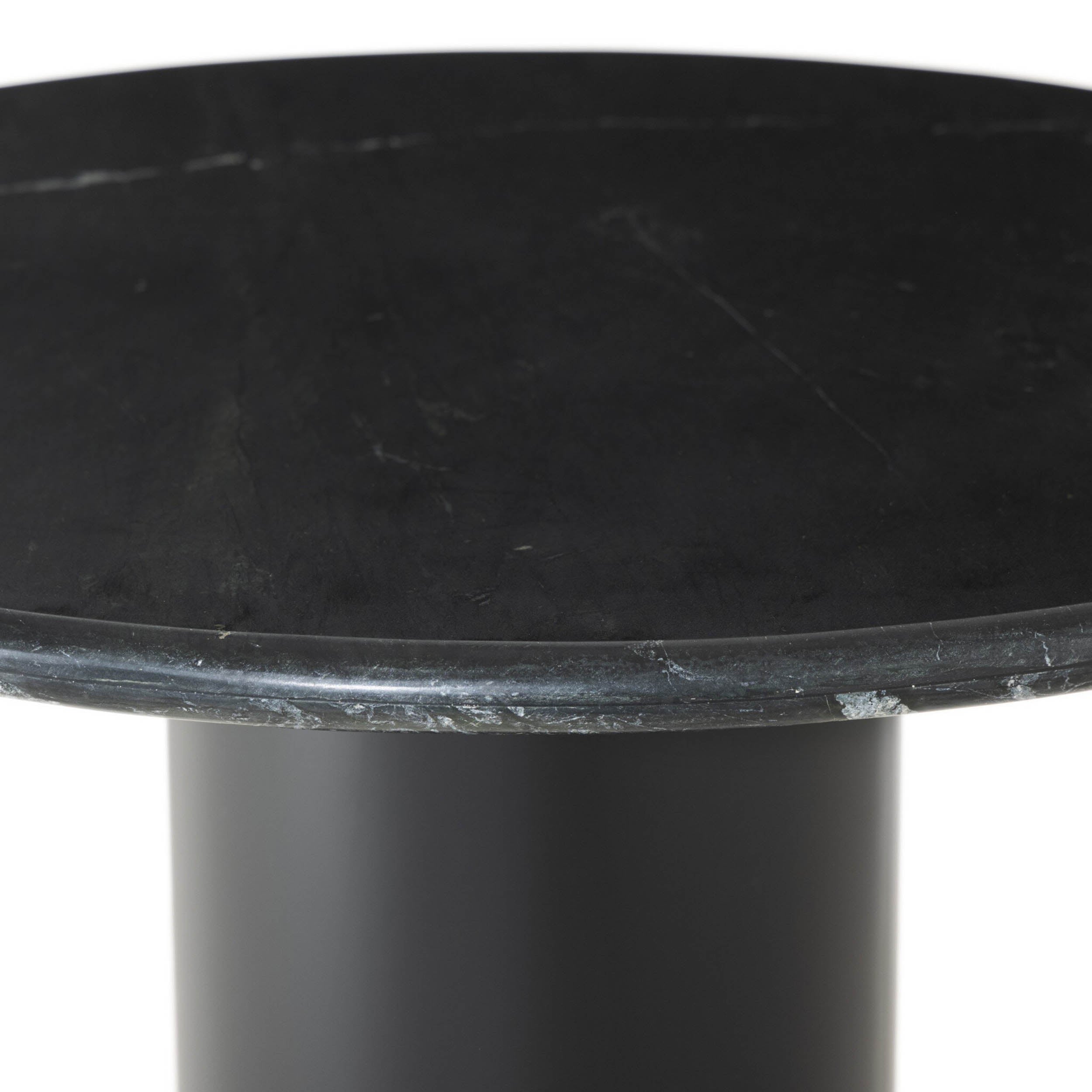Belle Round Dining Table, Black Marble