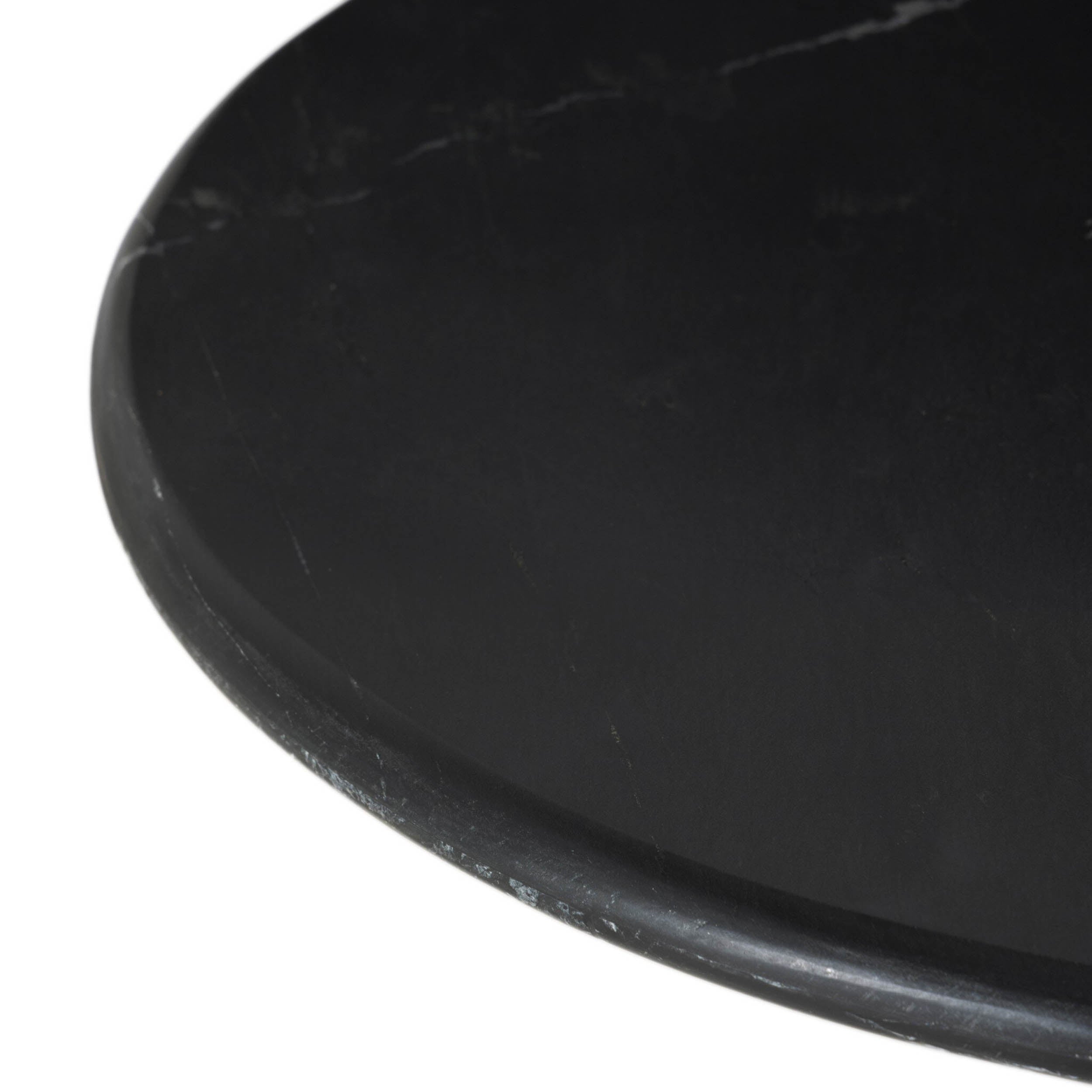 Belle Round Dining Table, Black Marble
