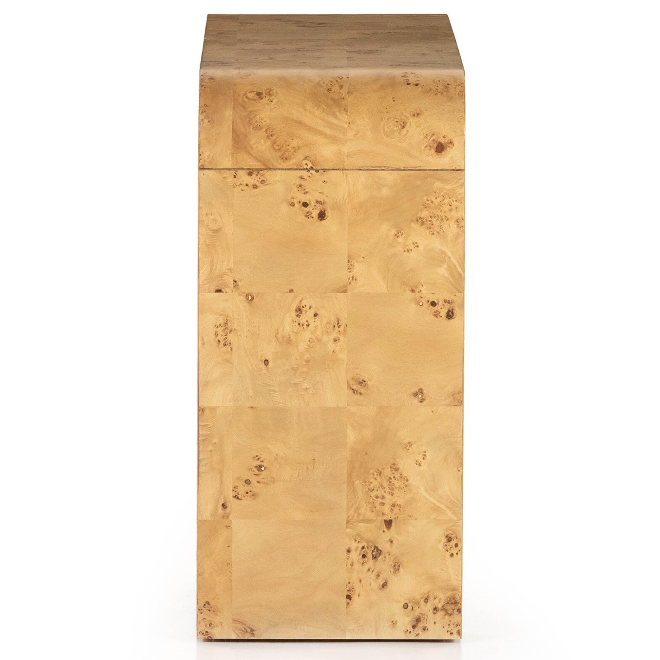 Jenson Console Table, Natural Poplar Burl Veneer
