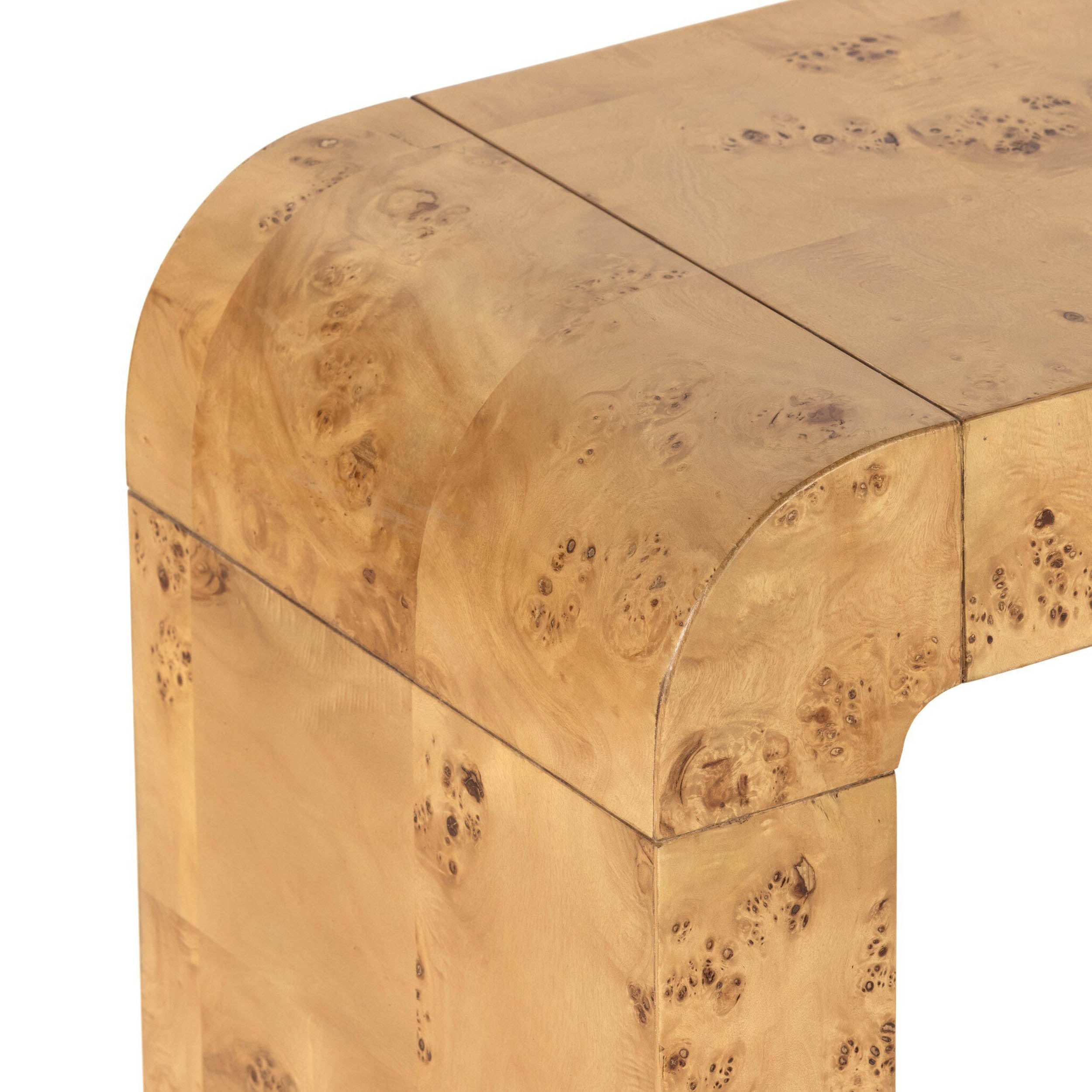 Jenson Console Table, Natural Poplar Burl Veneer