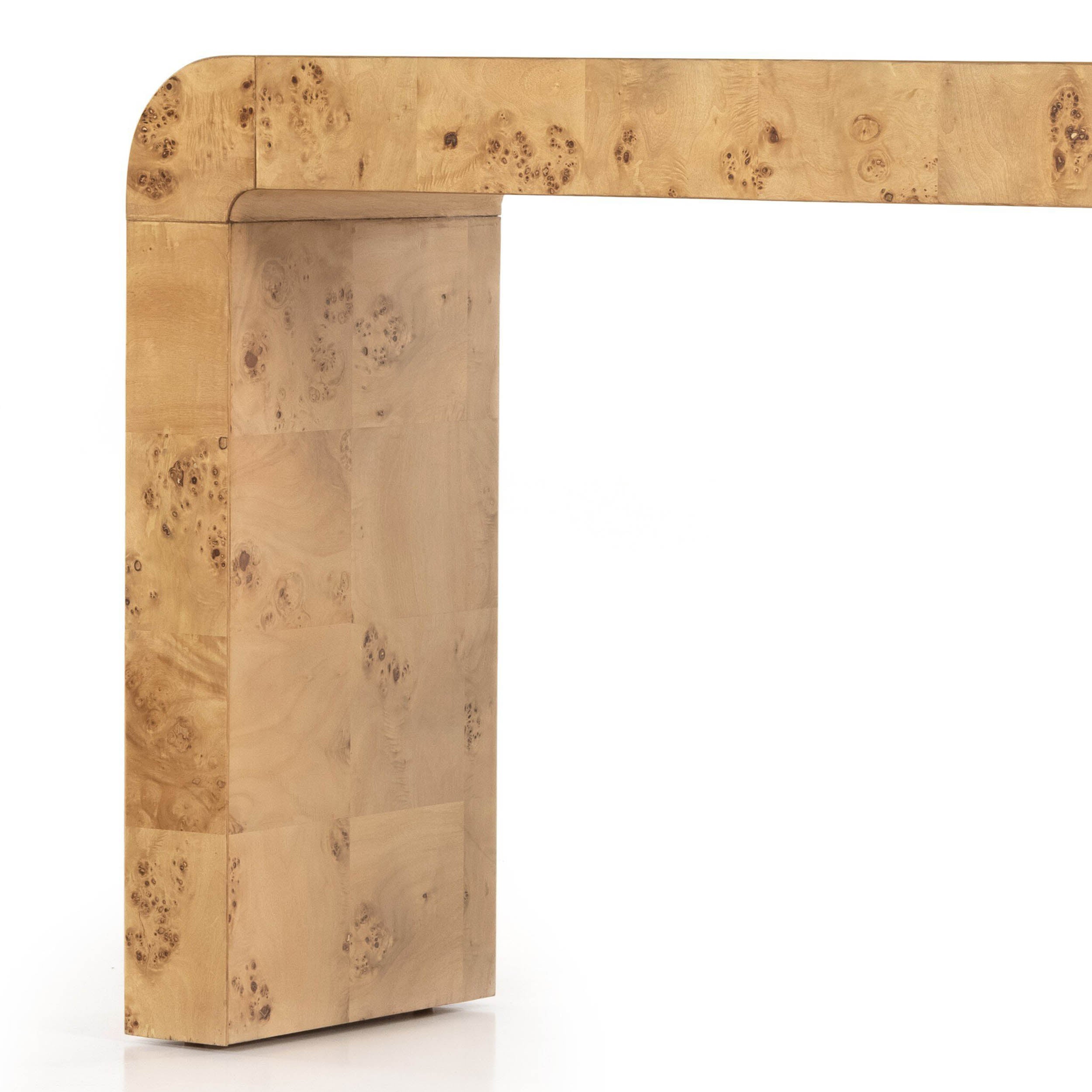 Jenson Console Table, Natural Poplar Burl Veneer