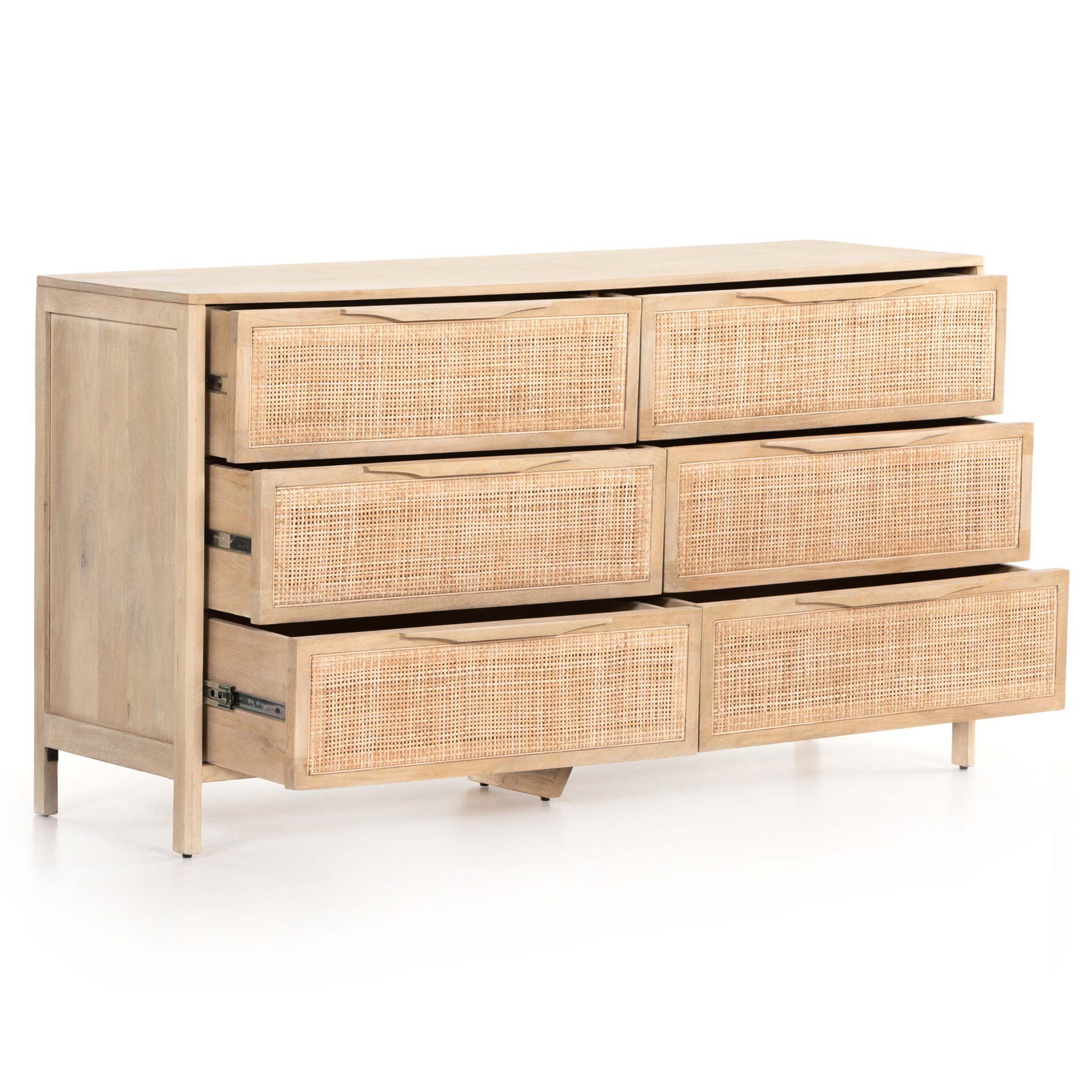 Sydney 6 Drawer Dresser, Natural Mango