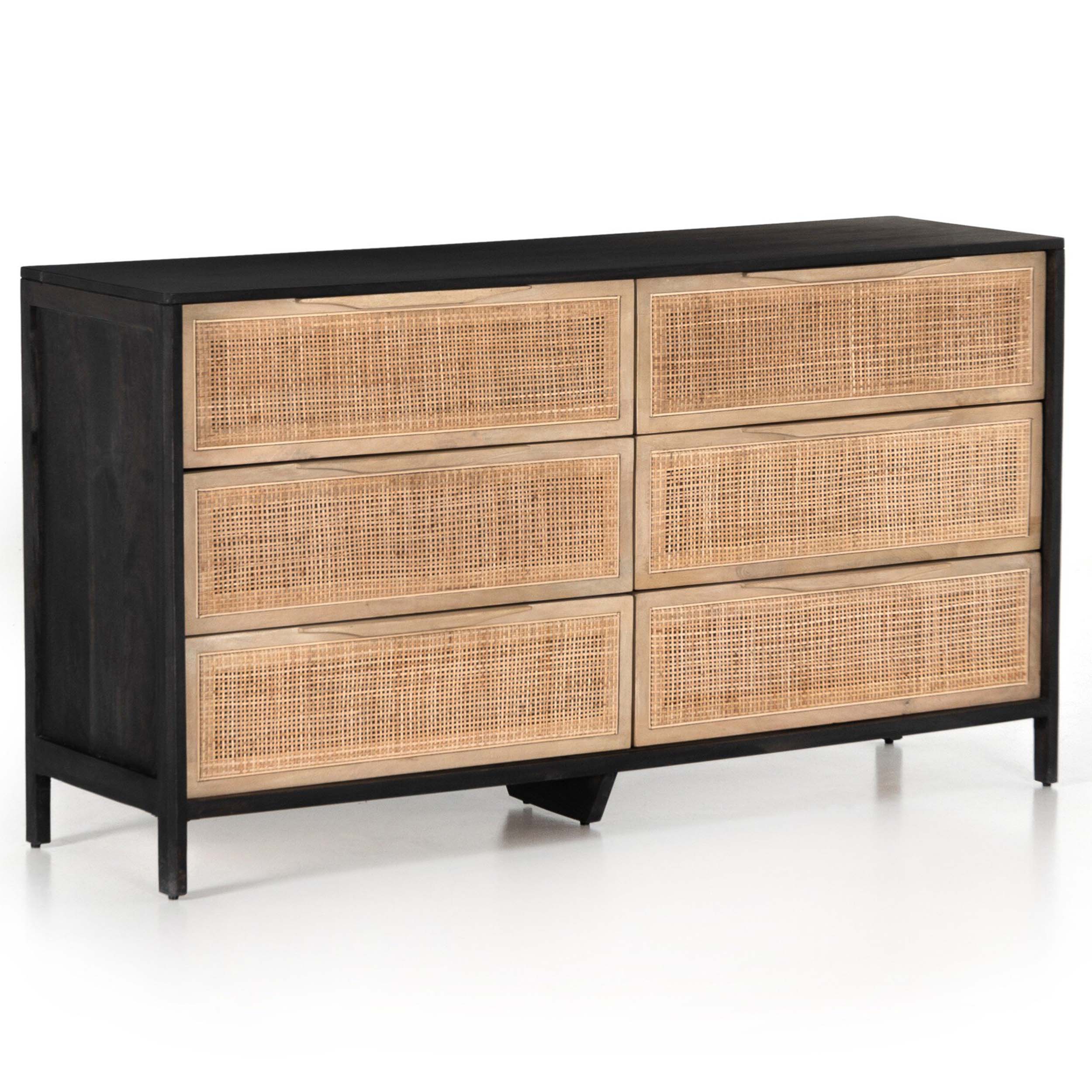 Sydney 6 Drawer Dresser, Black Wash