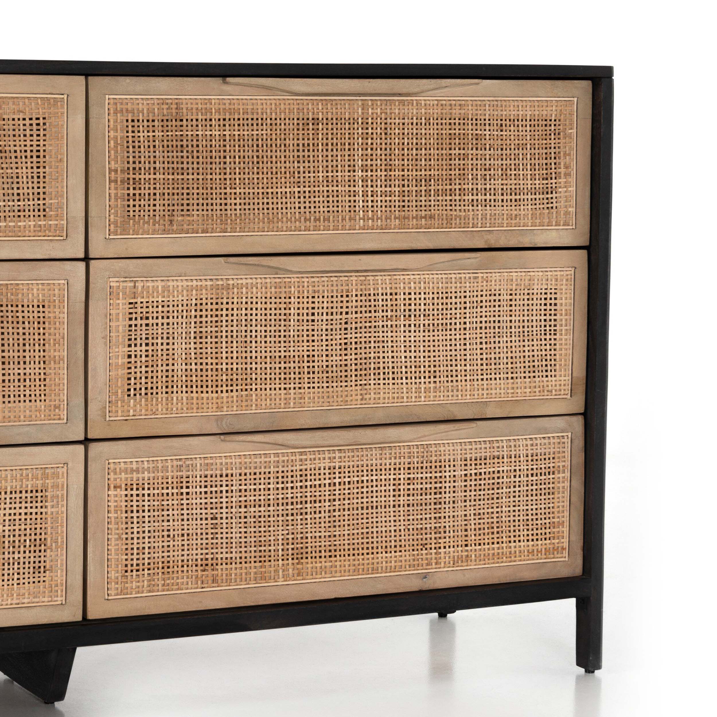 Sydney 6 Drawer Dresser, Black Wash