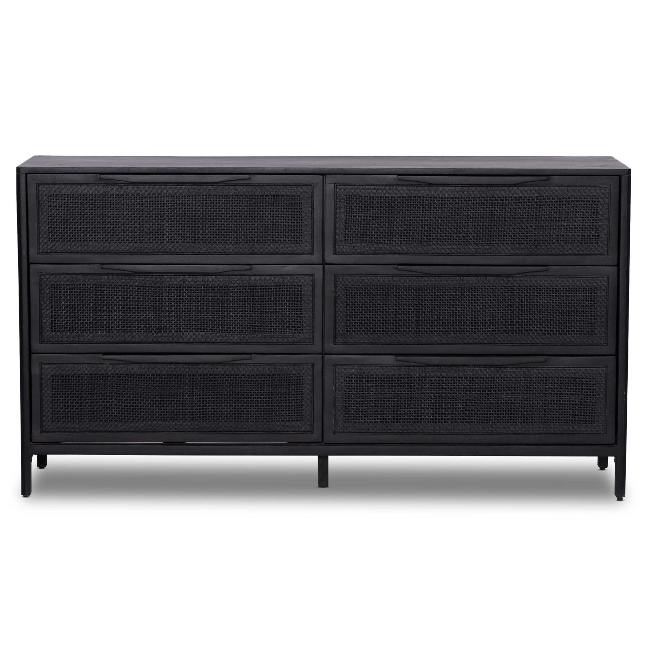 Sydney 6 Drawer Dresser, Black Cane