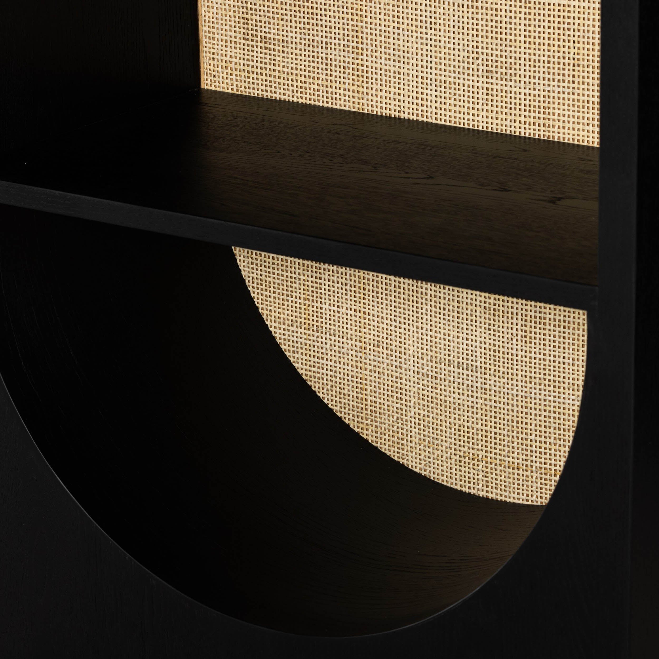 Higgs Bookcase, Brushed Ebony Oak Veneer