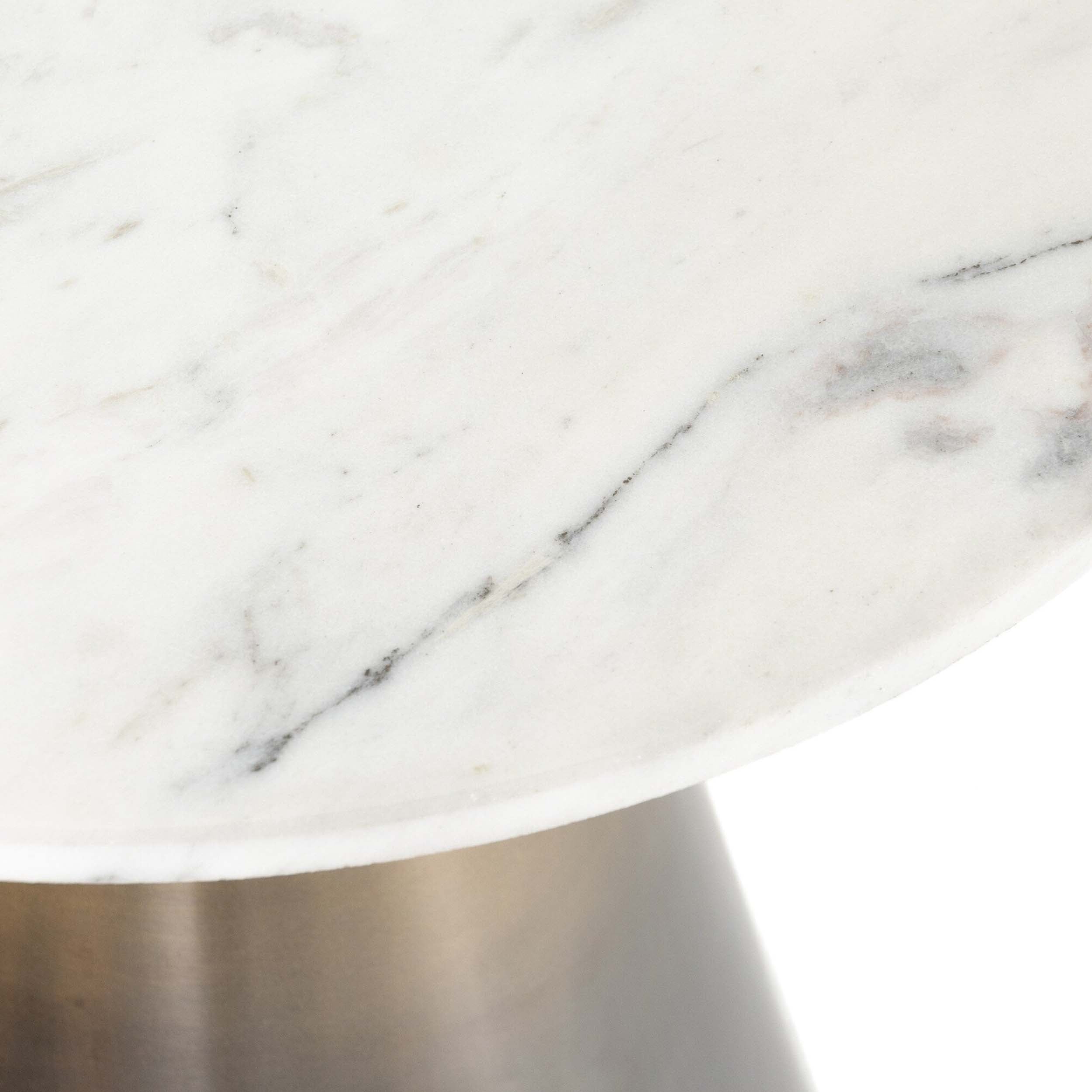 Armon End Table, Charcoal and White Marble