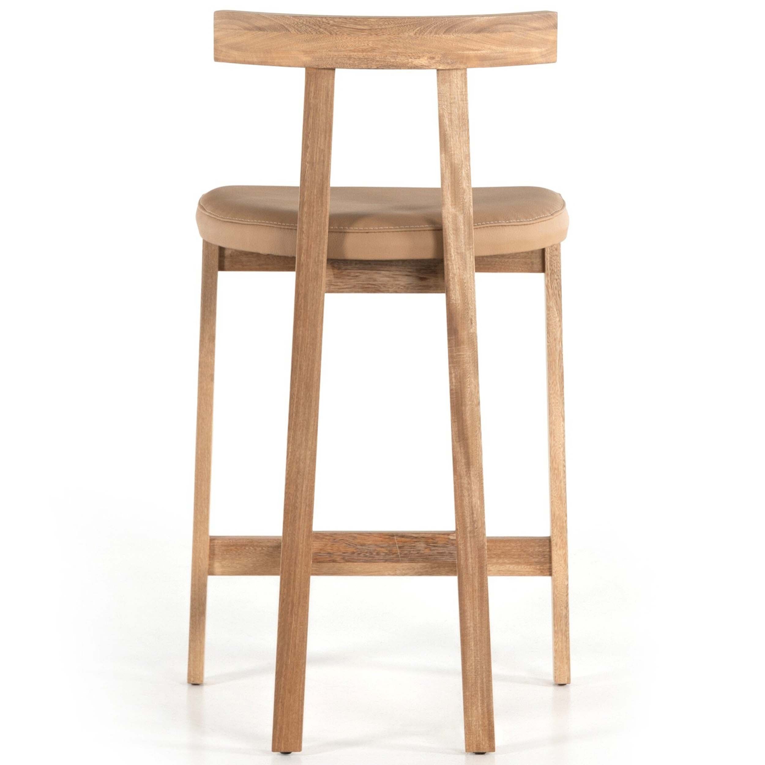 Tex Bar + Counter Stool, Natural Leather, Natural Leather