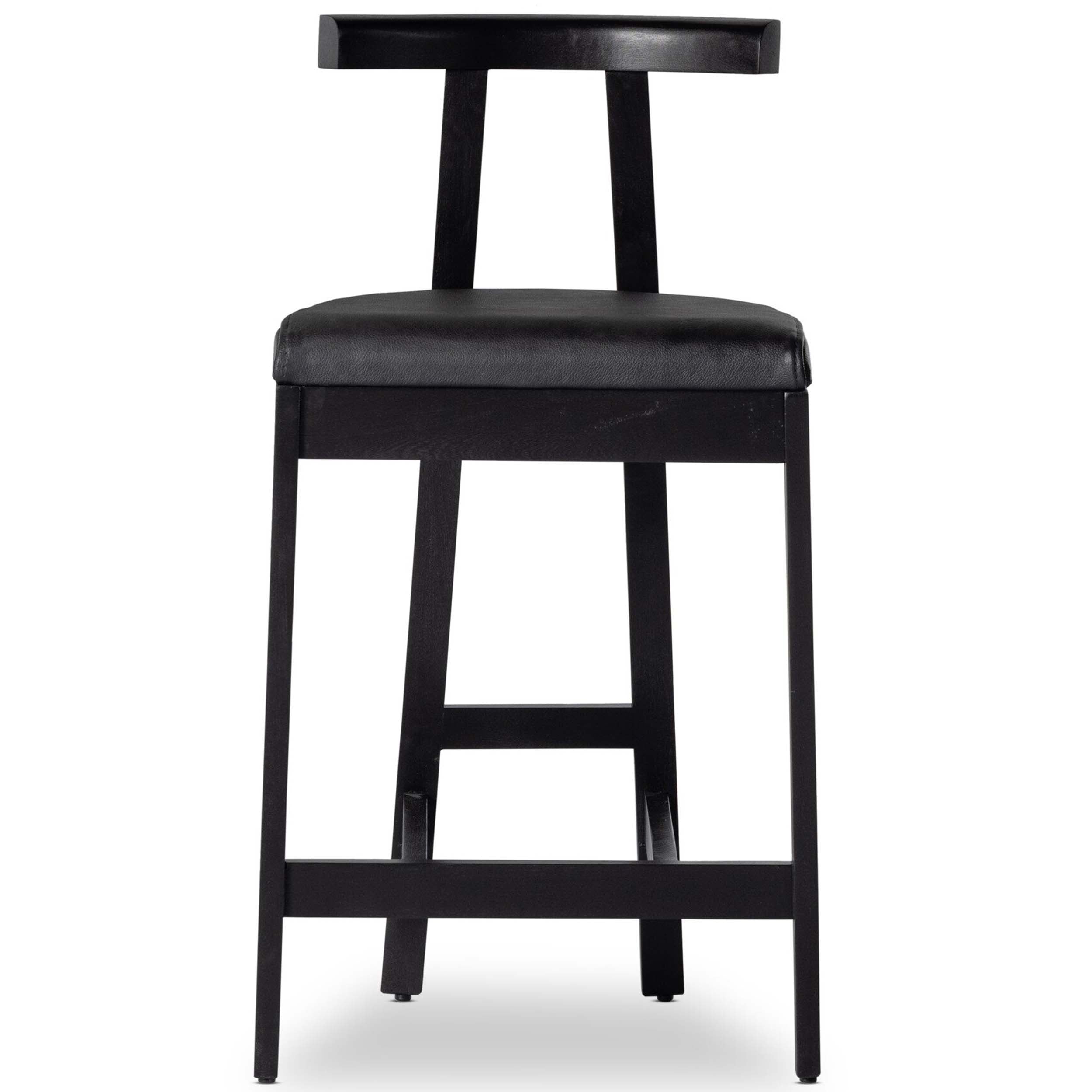 Tex Bar + Counter Stool, Black Leather