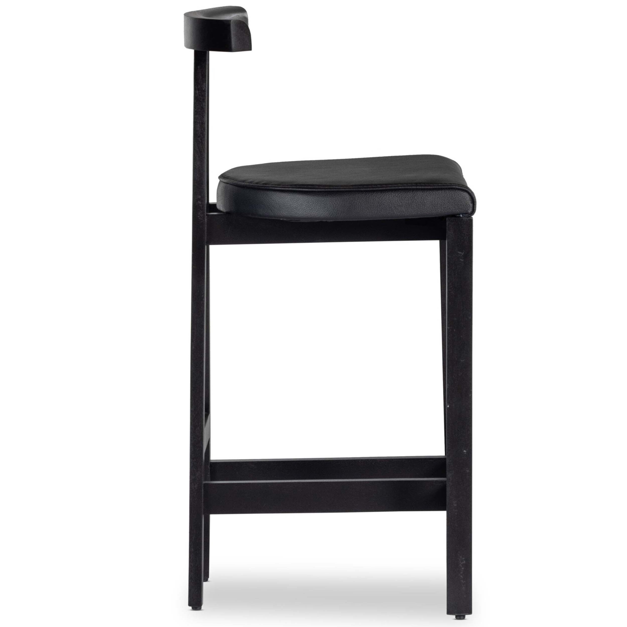 Tex Bar + Counter Stool, Black Leather