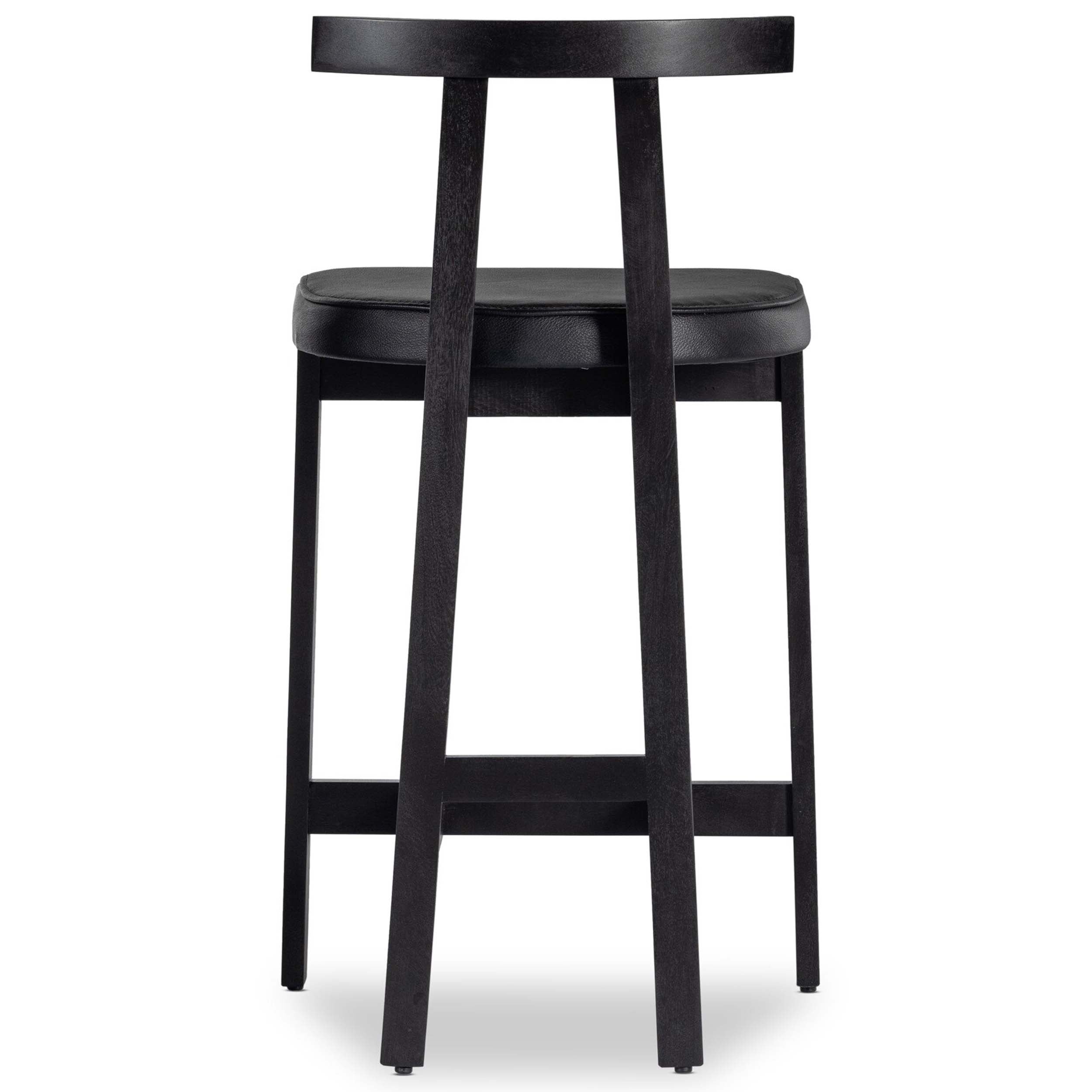 Tex Bar + Counter Stool, Black Leather