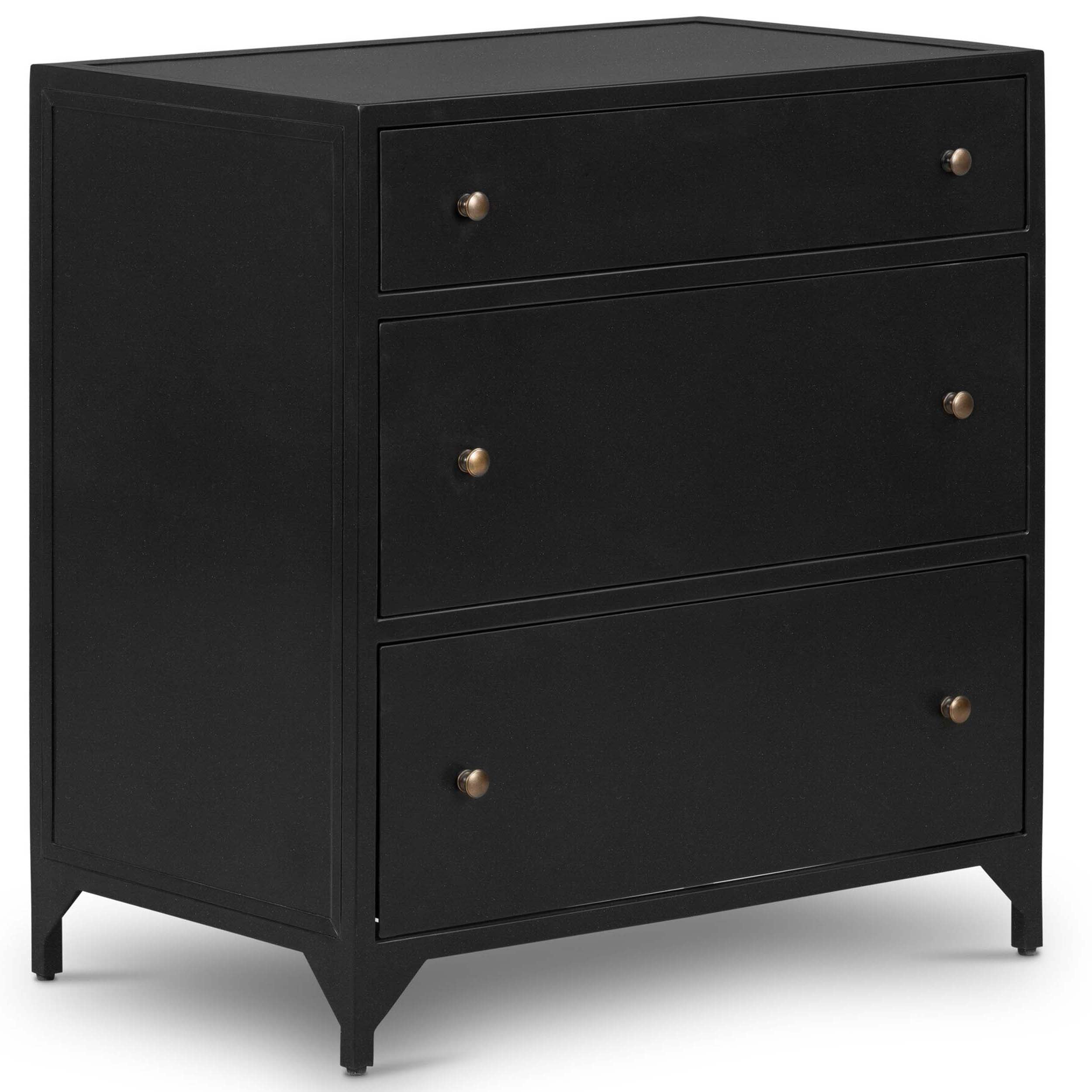 Belmont Large Storage Nightstand, Black