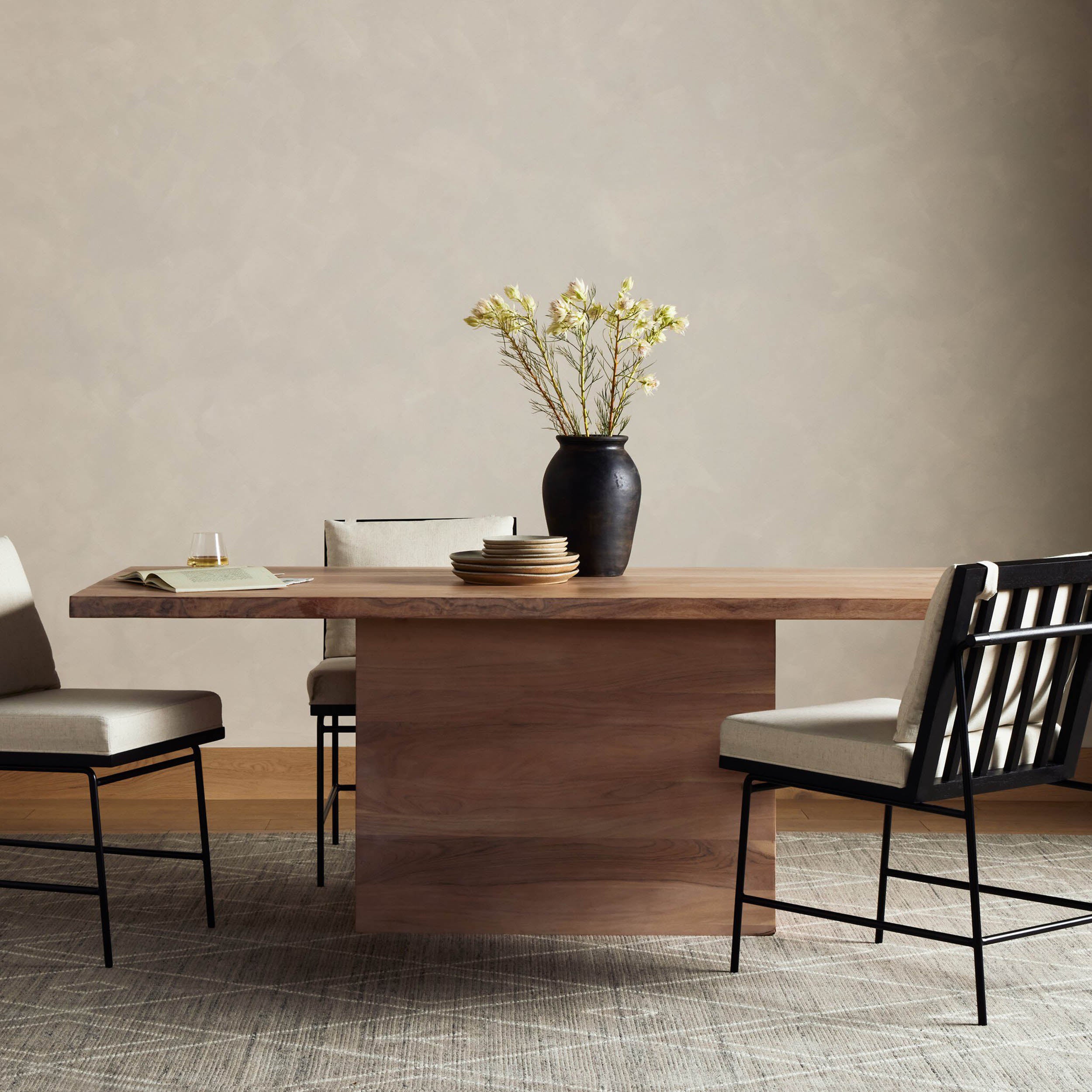 Yvonne Dining Table, Whitewash Acacia