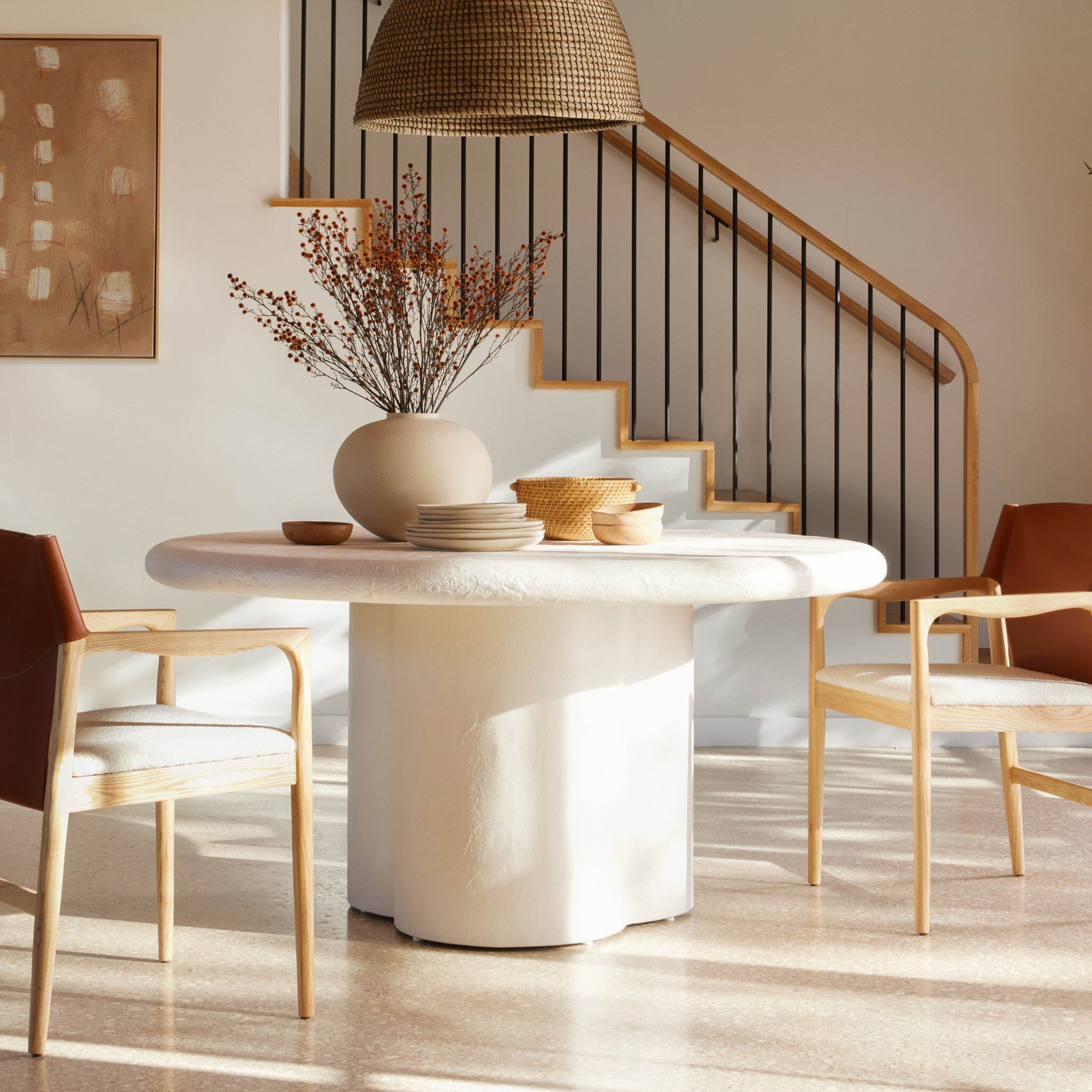 Grano Dining Table, Plaster Molded Concrete