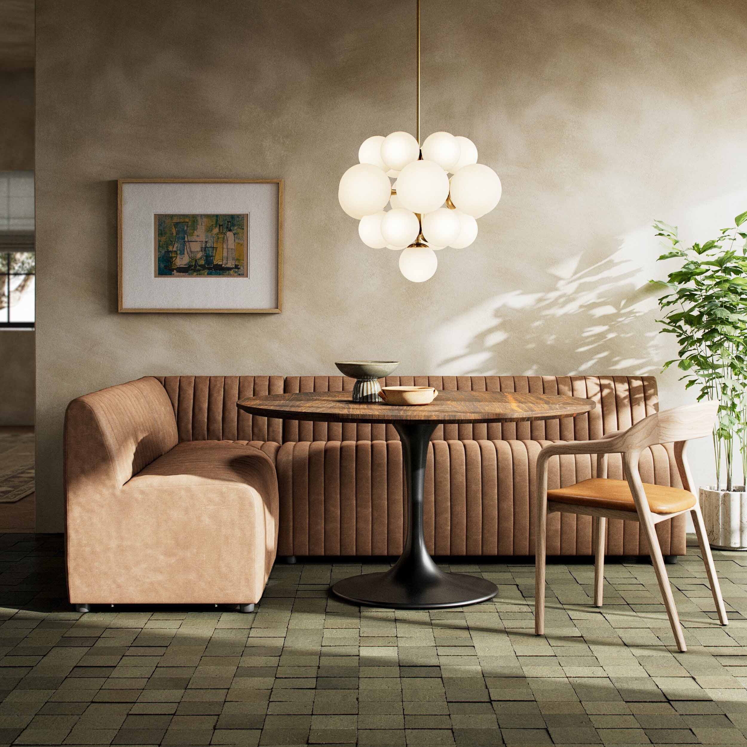 Build Your Own: Augustine Dining Banquette, Palermo Drift, Corner Chair
