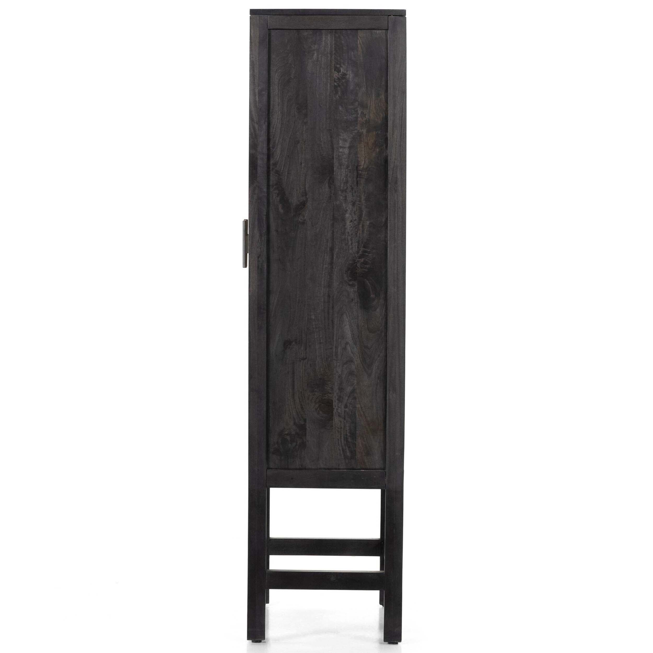 Caprice Narrow Cabinet, Black Wash Mango
