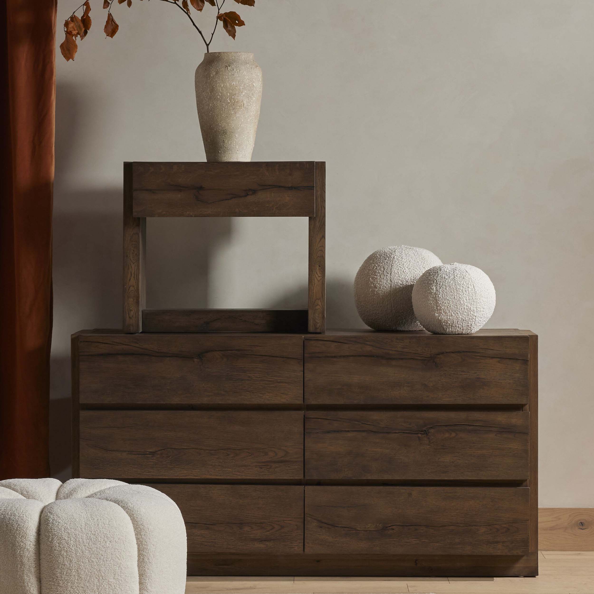Perrin 6 Drawer Dresser, Rustic Fawn