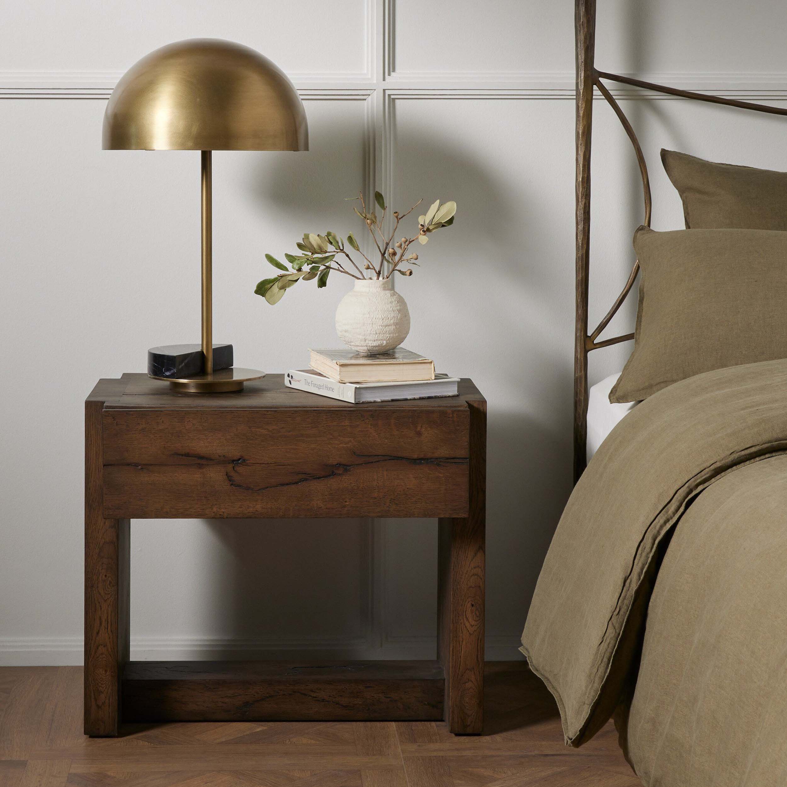 Perrin Nightstand, Rustic Fawn Veneer