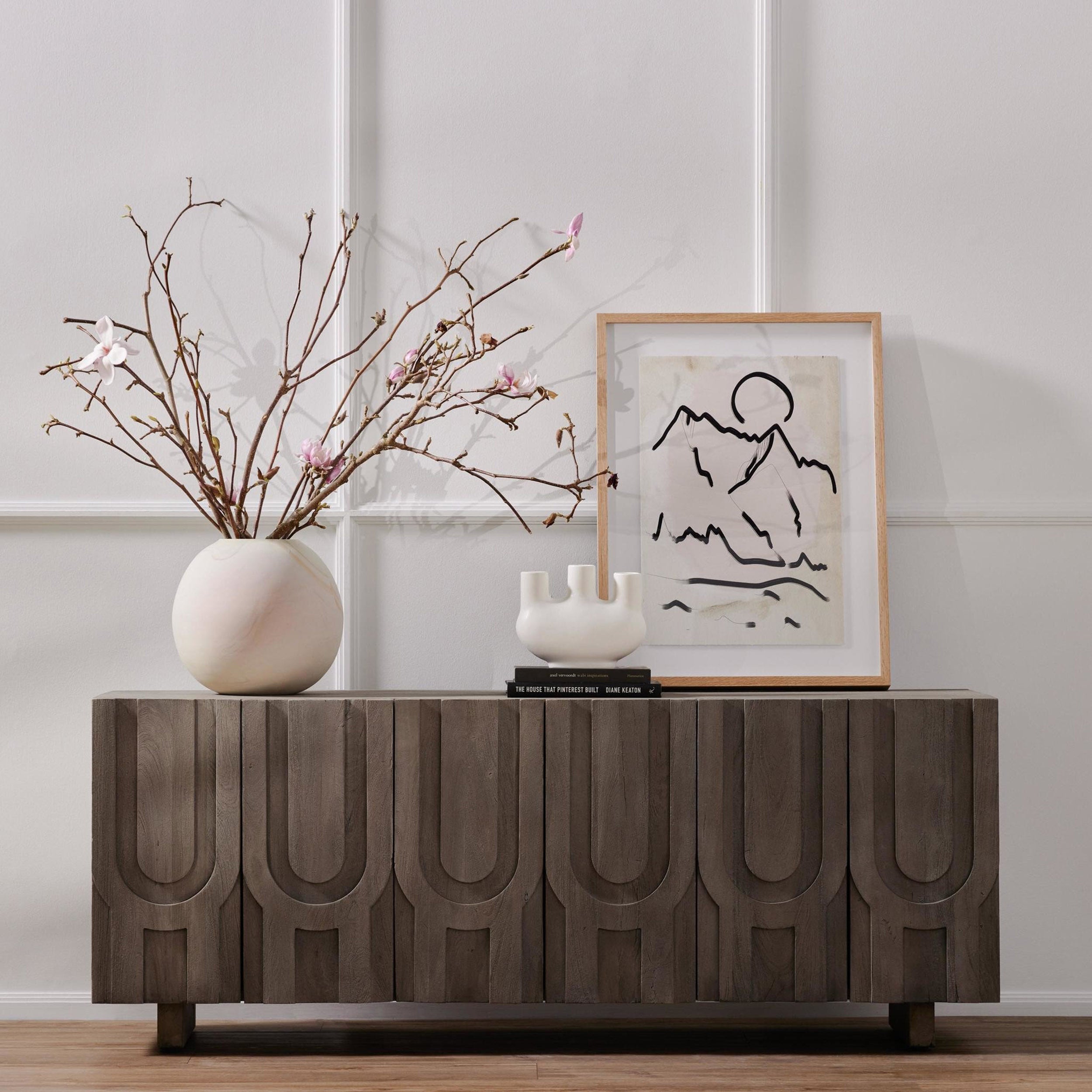 Rivka Media Console, Aged Grey