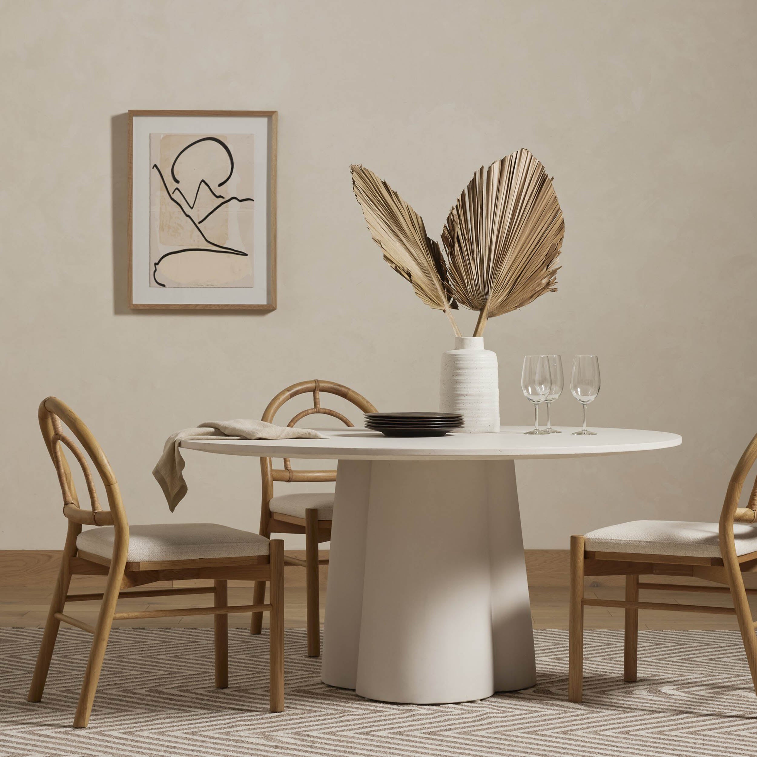 Granada Dining Table, White Concrete
