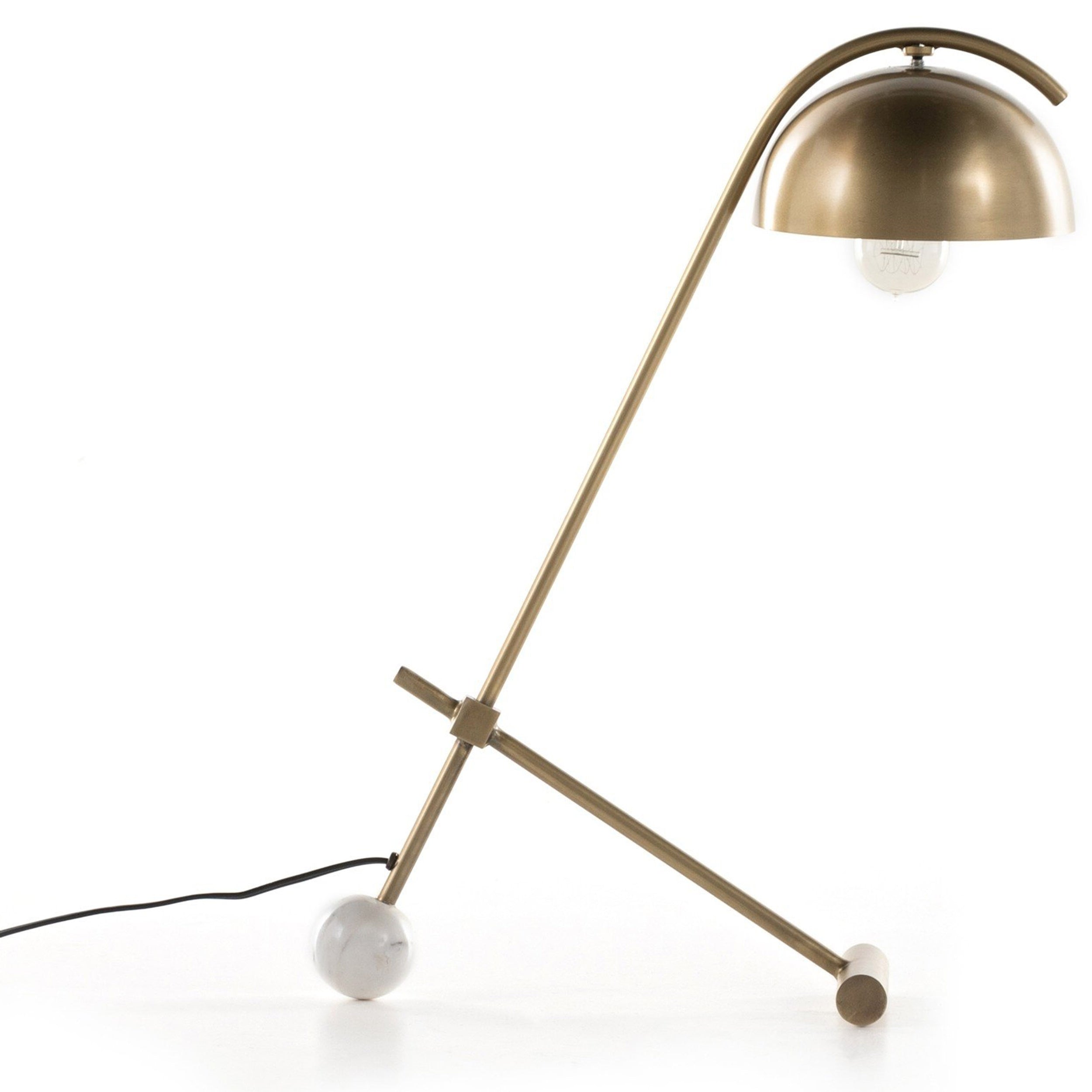 Becker Table Lamp, Charcoal and White Marble